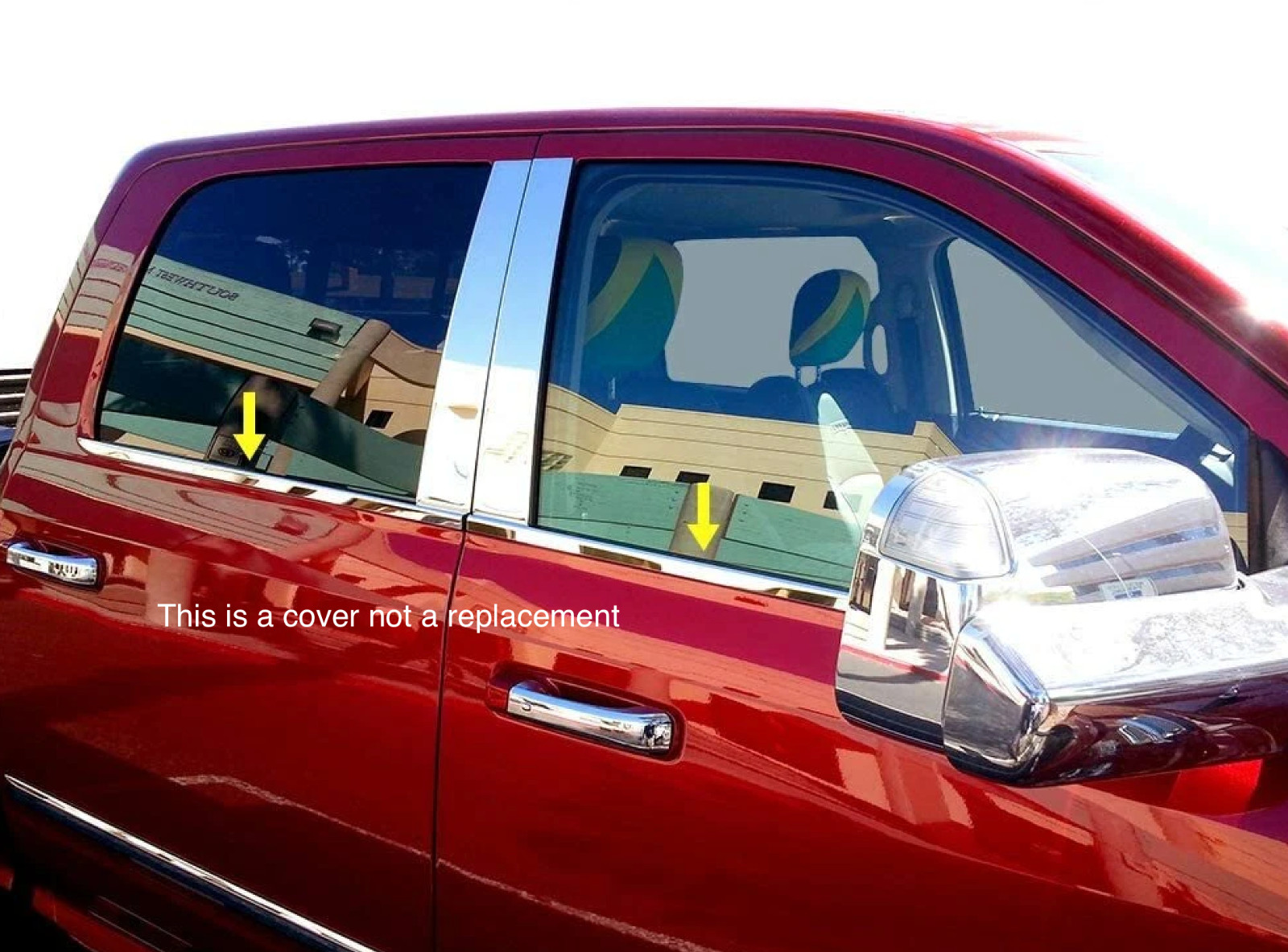 fit:2004-2008 Dodge Ram Quad Cab Window Sill Trim Stainless Steel 4PC fit:2004-2008 Dodge Ram Quad Cab Window Sill Trim Stainless Steel 4PC
