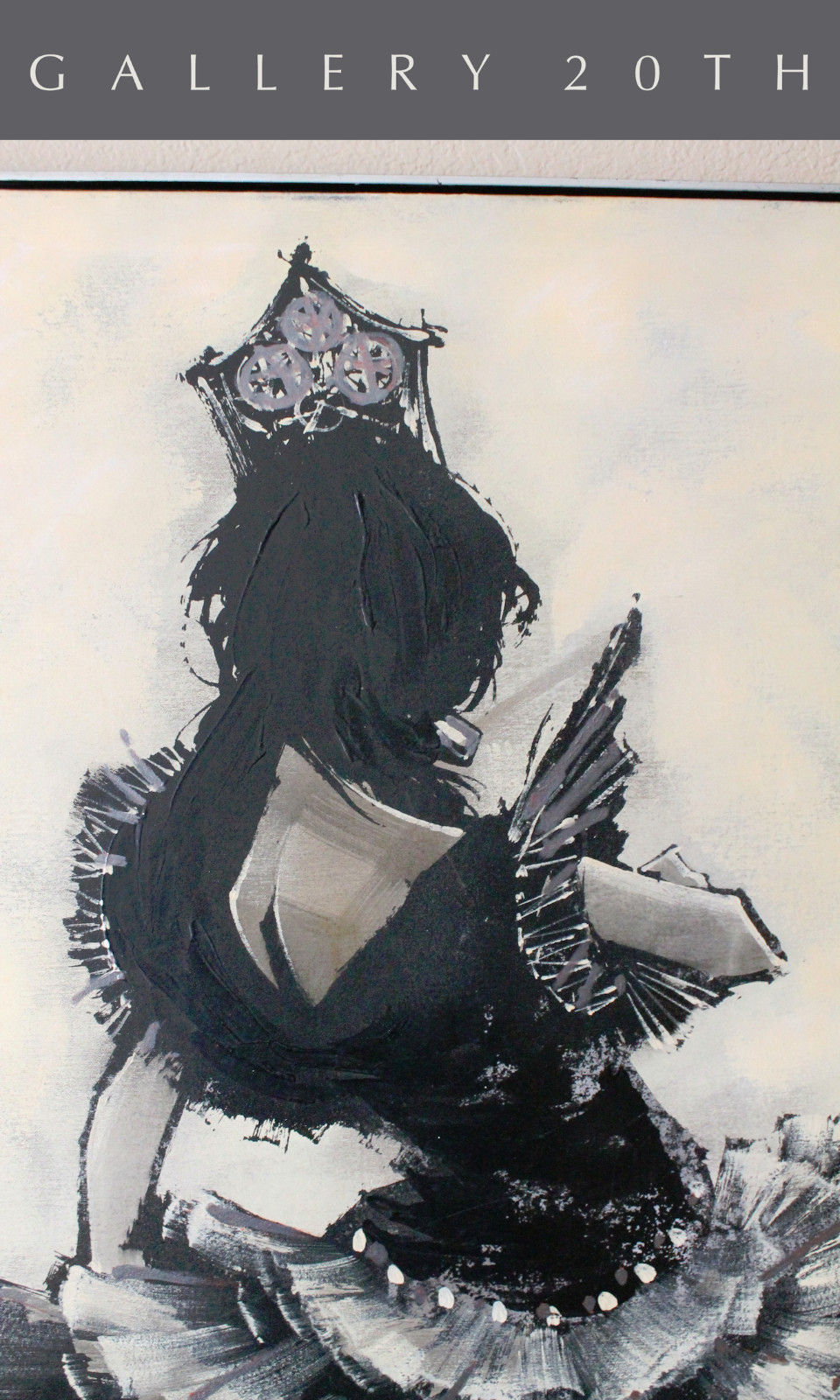 SUPERB ORIG. LATIN DANCER GIRL PAINTING ART VTG 60\'S BOHO MID CENTURY MODERN