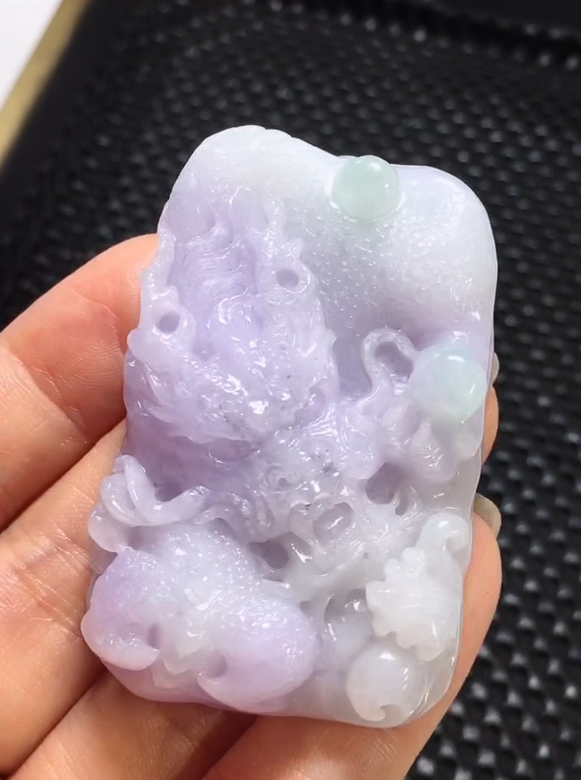 Certified Icy Purple Grade A Jade jadeite Pendant Dragon 0921