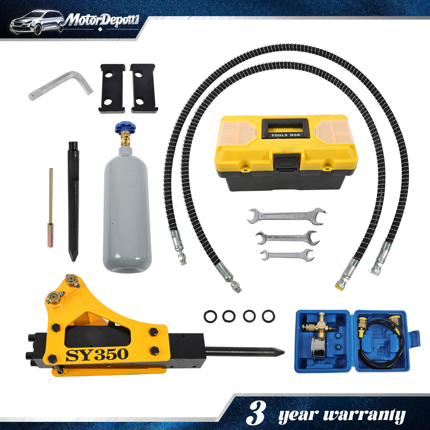 Hydraulic Rock Breaker Hammer For Mini Excavator 0.8-2T Side Type New