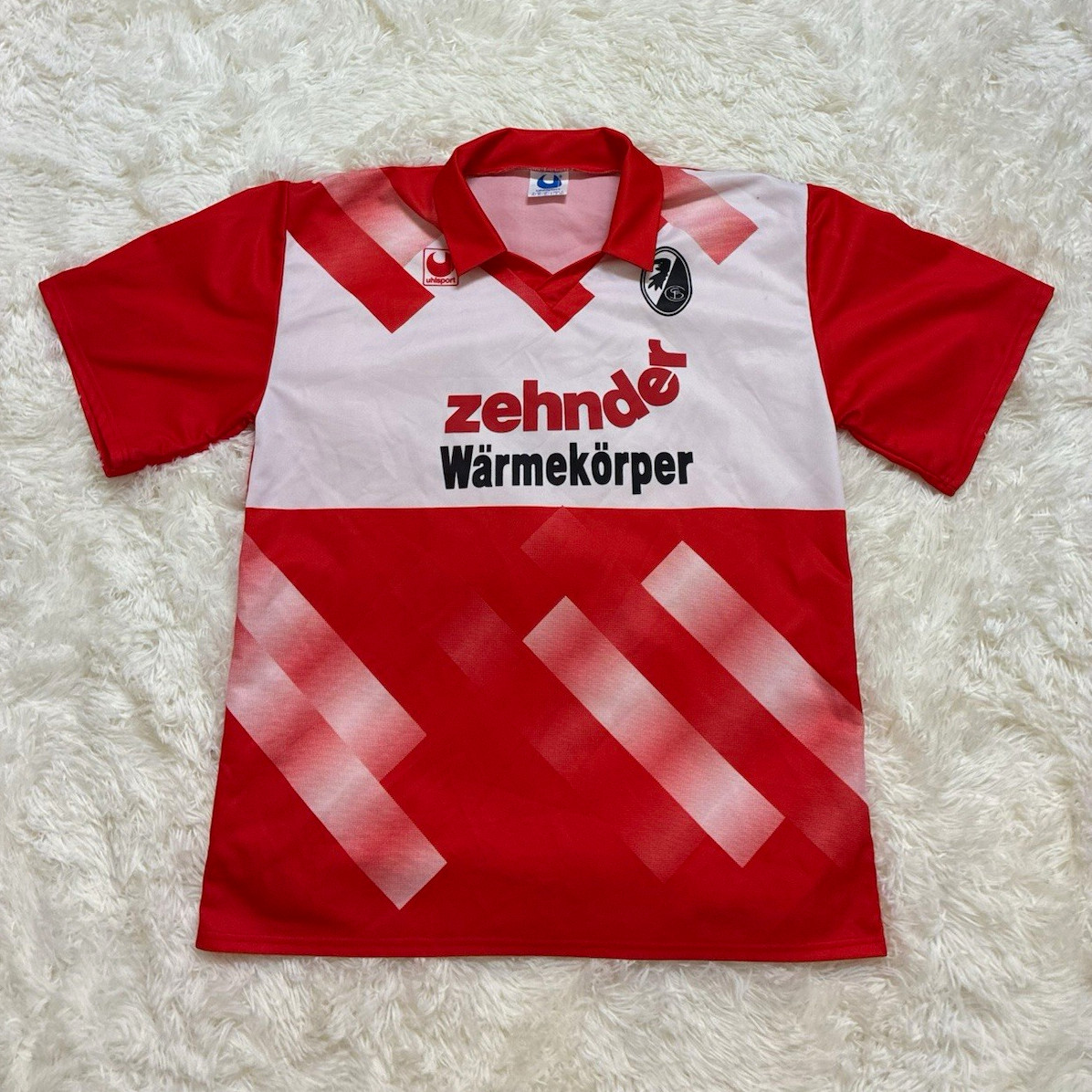 Vintage 1995 1996 SC Freiburg Home Jersey Uhlsport Zehnder Football Shirt XL Vintage 1995 1996 SC Freiburg Home Jersey Uhlsport Zehnder Football Shirt XL