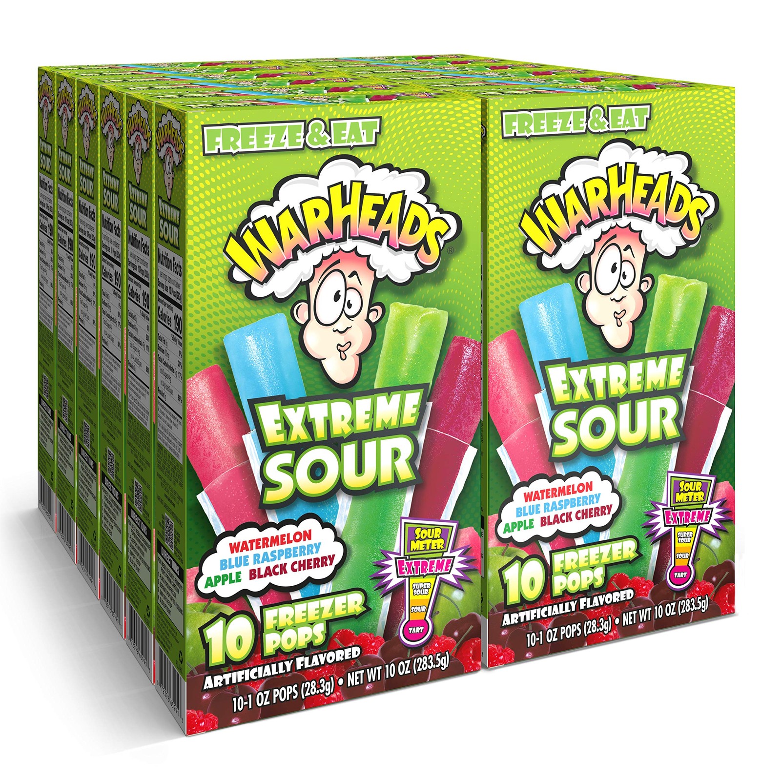 Warheads, Fat Free Freezer Pops, Assorted Flavors, Extreme Sour (12 Boxes, 10 - Warheads, Fat Free Freezer Pops, Assorted Flavors, Extreme Sour (12 Boxes, 10 -