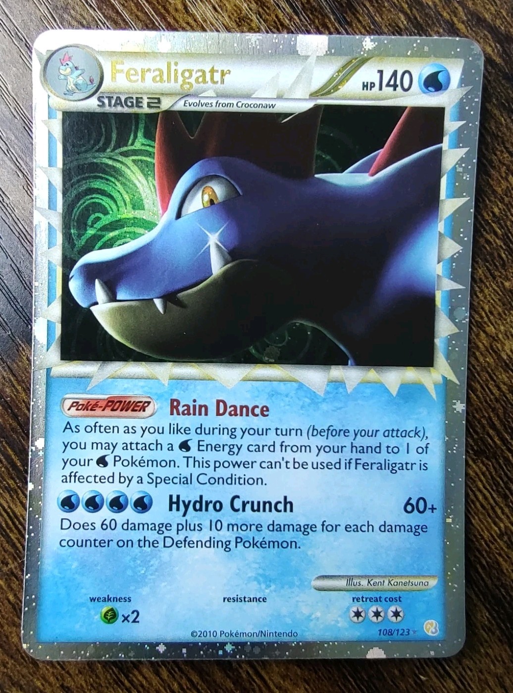 Pokemon Feraligatr Prime 108/123 HeartGold & Soulsilver Ultra Rare Holo NM (CSB)