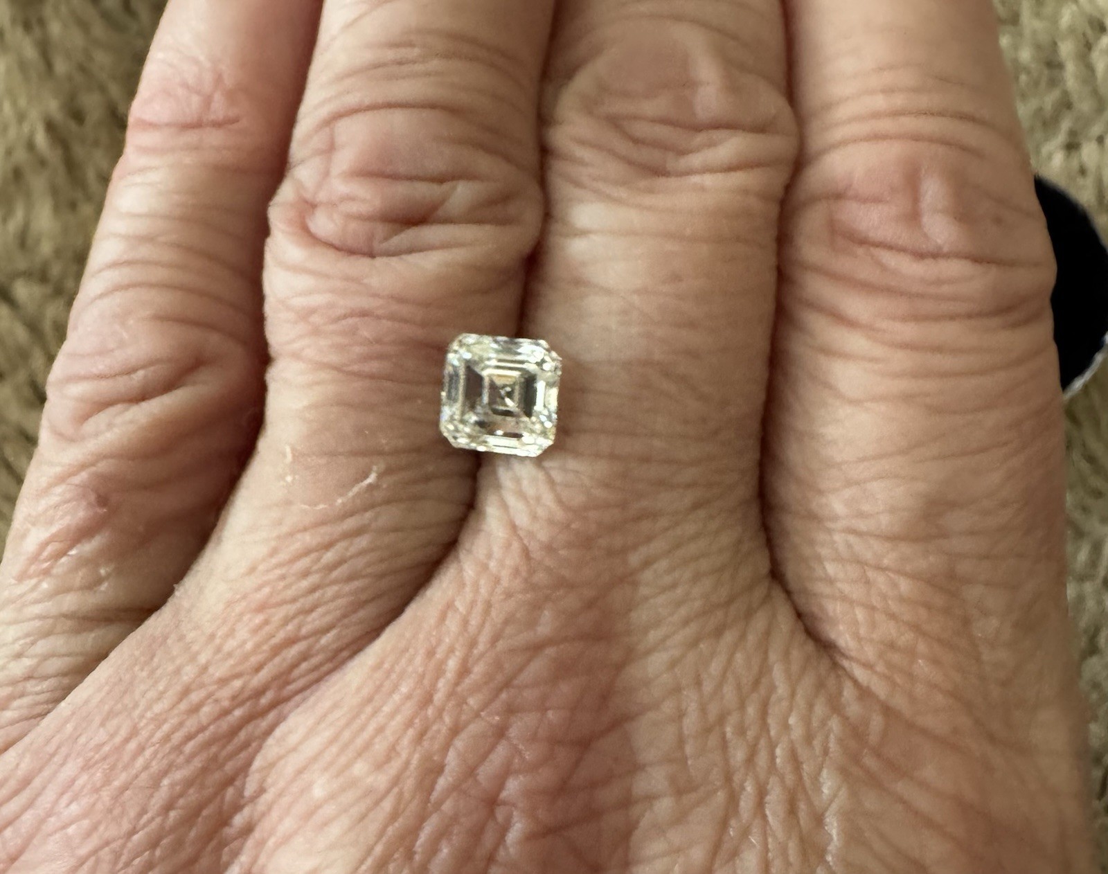 IGI Lab Grown Square Asscher Cut Diamond 2.02ct F VS1 7.04x6.91
