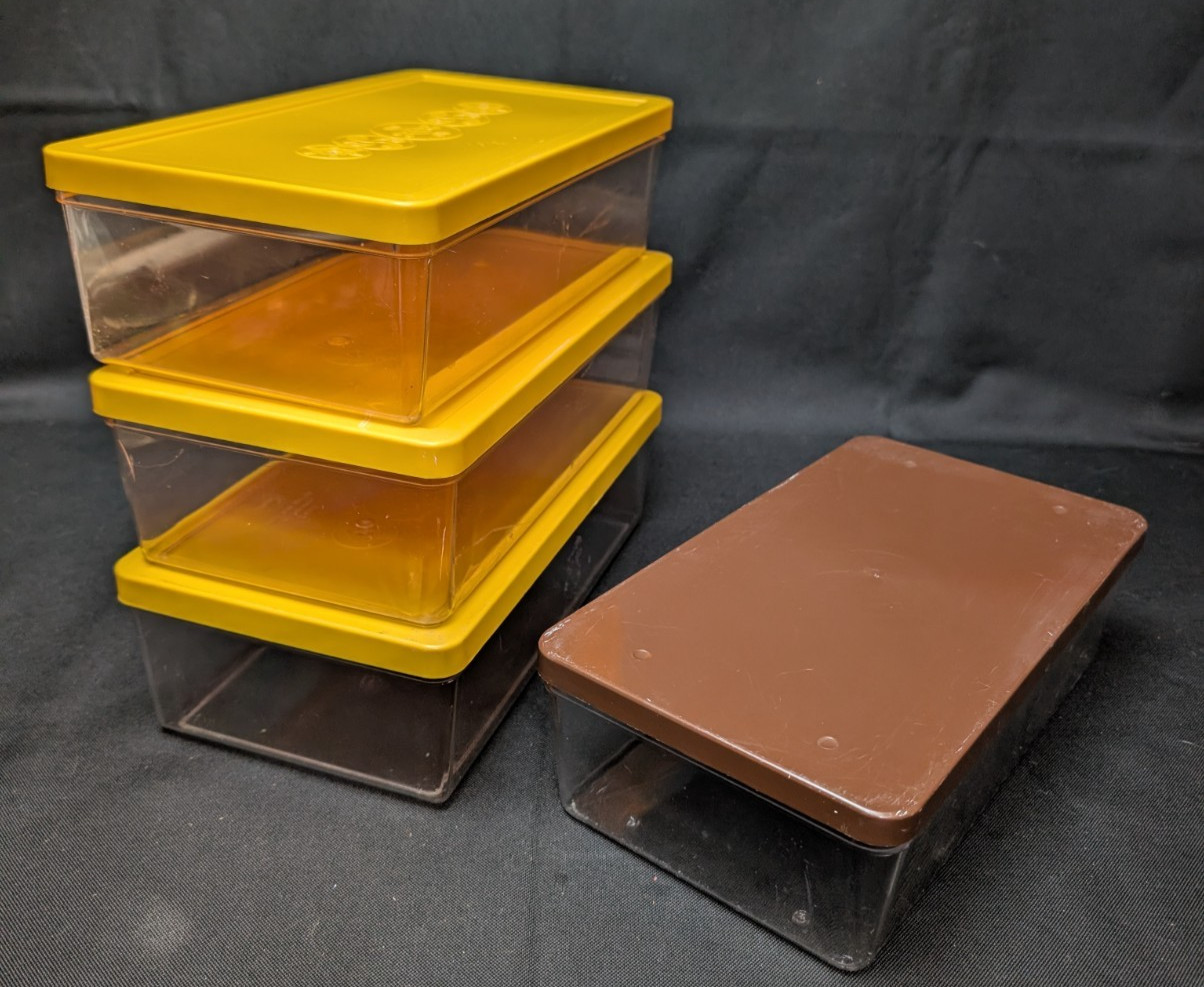 Lot of 4 Vintage Wil-Hold & Neatway Plastic Storage Box Containers Sewing
