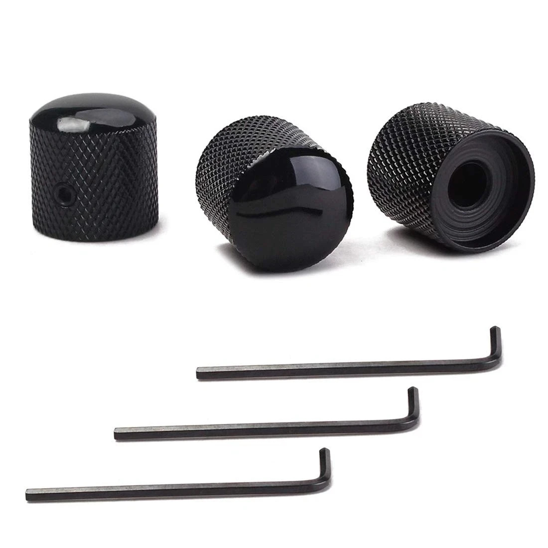 3 Pack Black Metal Guitar Control Knobs Dome Style for Electric Guitar Bass 3 Pack Black Metal Guitar Control Knobs Dome Style for Electric Guitar Bass