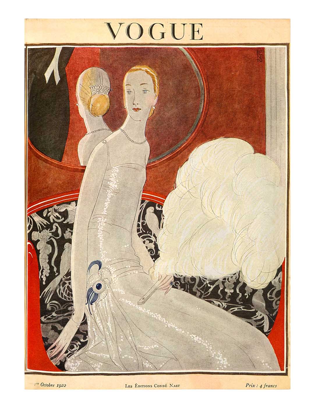 Vogue Paris Magazine, Reprint Oct 1922, V 4.15 Art Deco Fashion Drawings, 1920\'s Vogue Paris Magazine, Reprint Oct 1922, V 4.15 Art Deco Fashion Drawings, 1920\'s