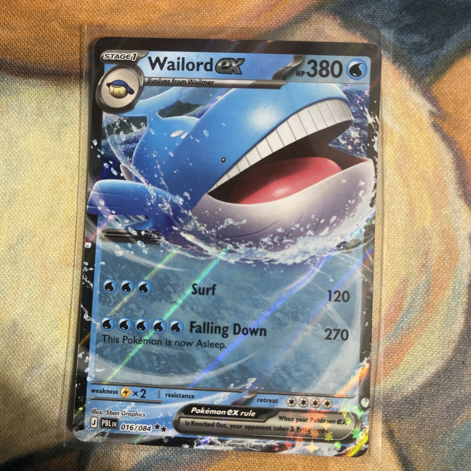 Wailord ex 016/084 Double Rare Pitch Black Pokemon Holo Near Mint