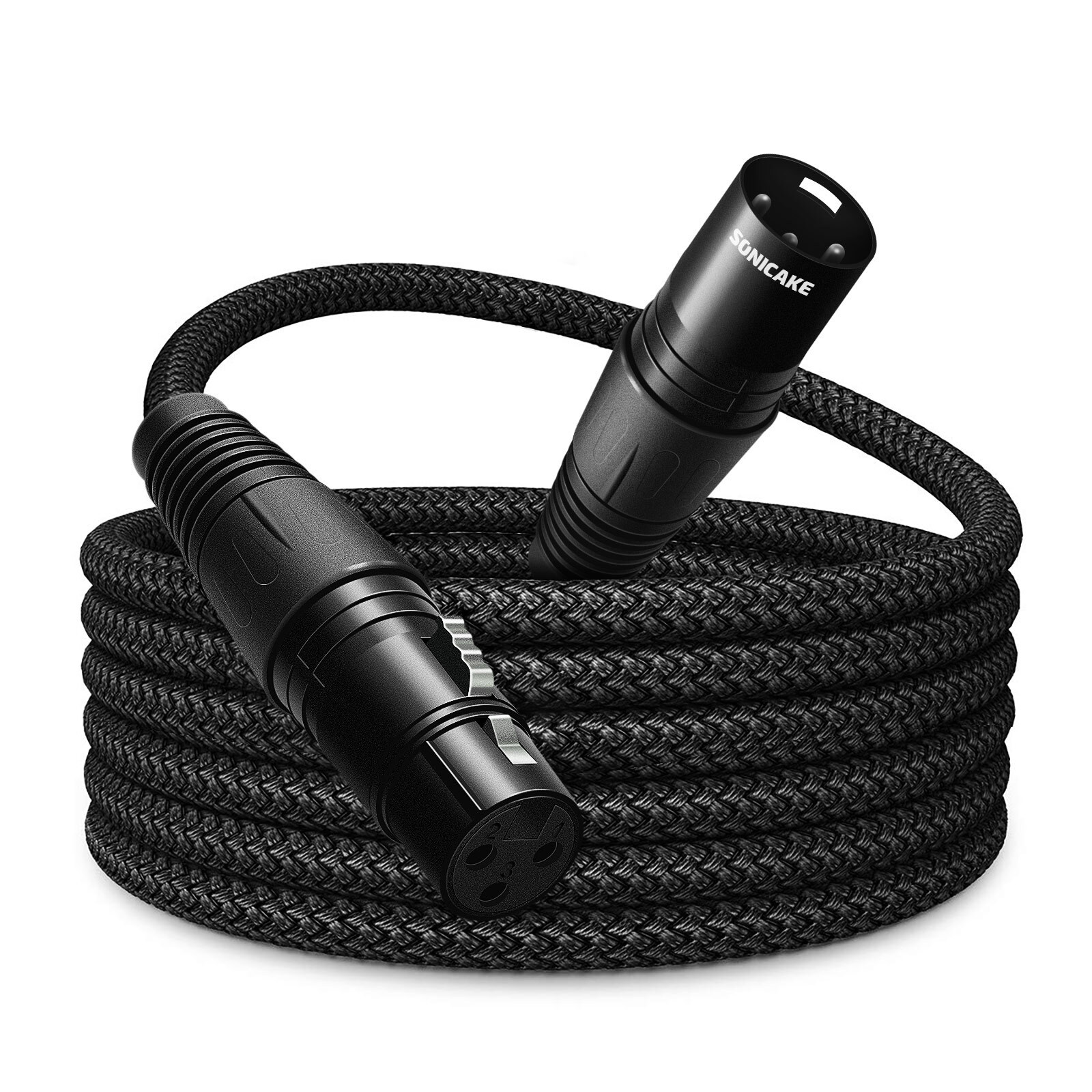 SONICAKE 2M XLR Microphone Cable Male to Female 3Pin Cable Braided For Studio