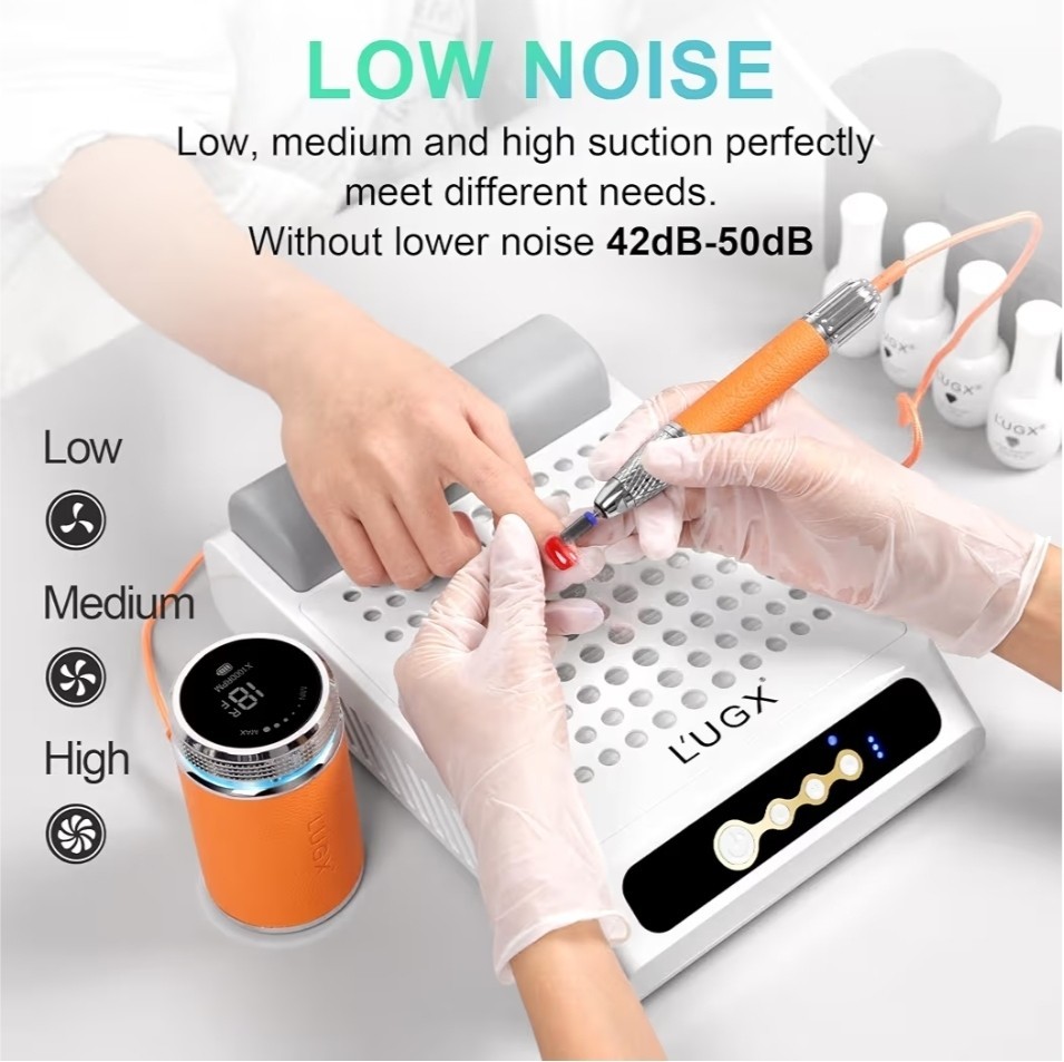 LUG'X Rechargeable Pro Nail Dust Collector Brushless Turbo Dust Collector LG618S