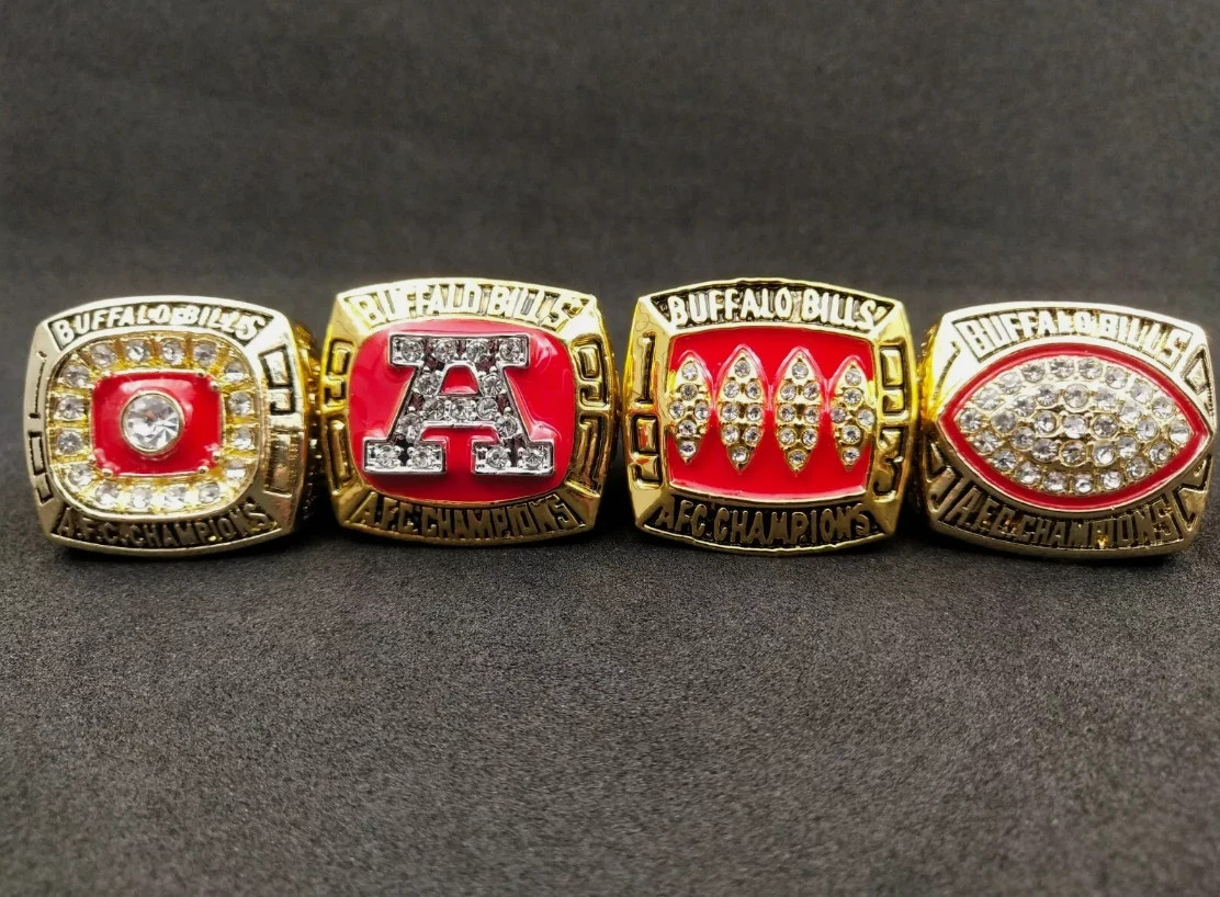 4pcs  ring 1990 1991 1992 1993 Buffalo Bills Ring set