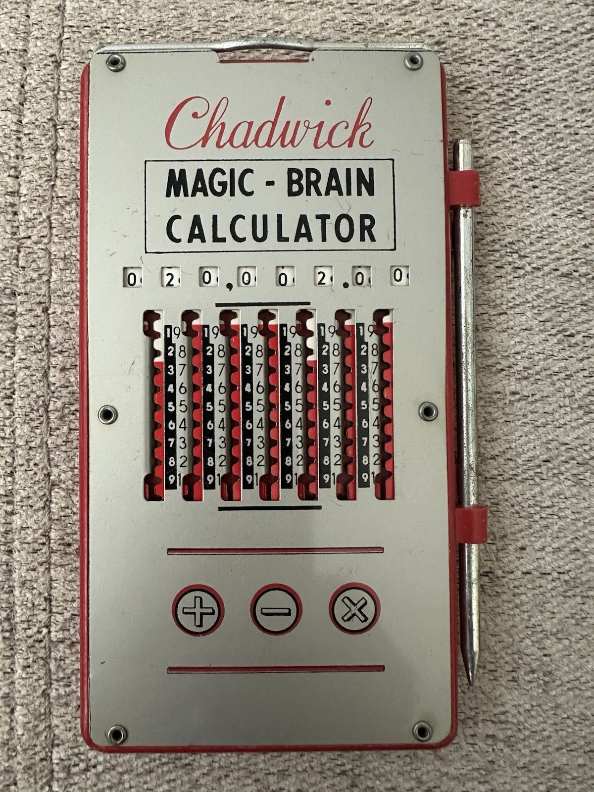 Vintage Chadwick Magic-Brain Calculator - w/ Stylus