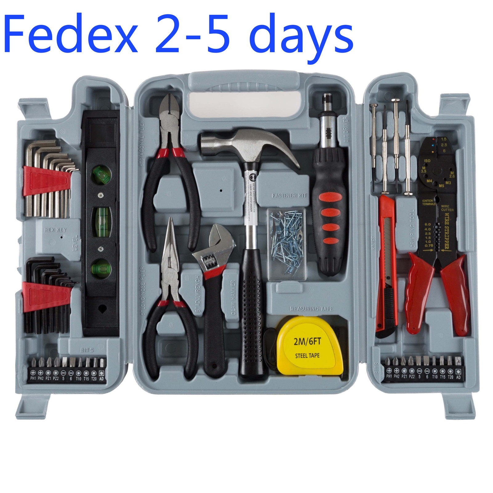 Stalwart 130PC Tool Set - Hand Tools for Home Improvement Projects (Gray) Stalwart 130PC Tool Set - Hand Tools for Home Improvement Projects (Gray)
