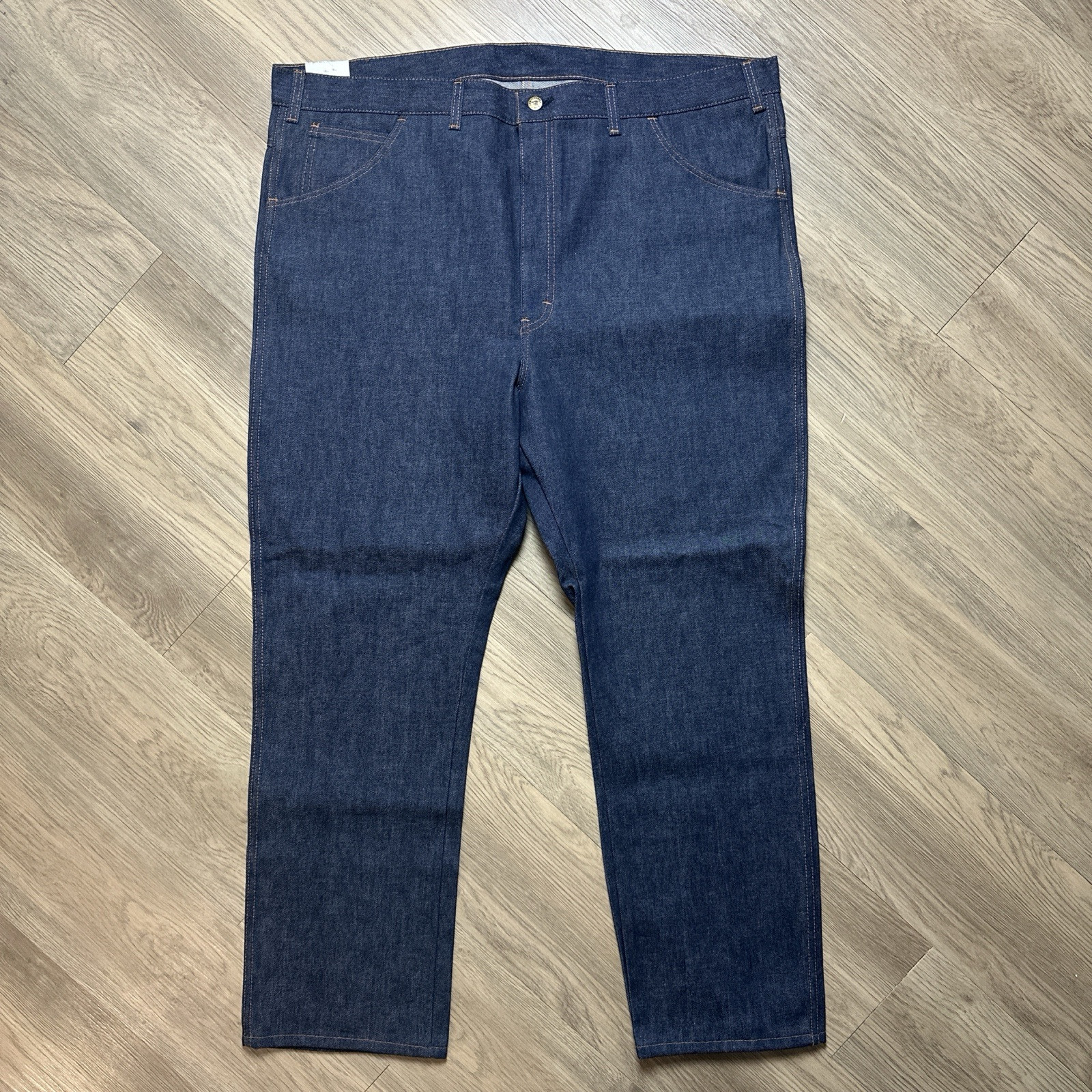 Vtg 70s Deadstock Saddle King by Key Indigo Bootcut Denim Jeans NOS 46 Talon USA