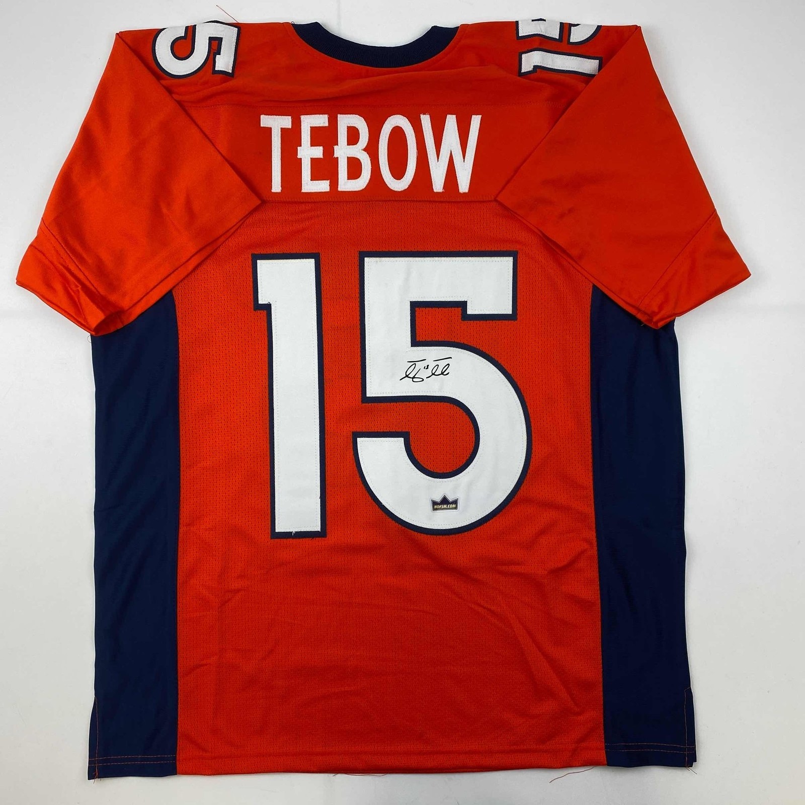 Facsimile Autographed Tim Tebow Denver Orange Reprint Jersey Size Men\'s XL