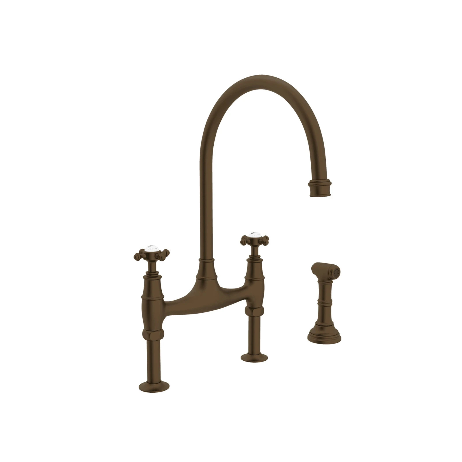 Perrin and Rowe Georgian Era 1.5 GPM Widespread Bridge Kitchen Faucet - Includes