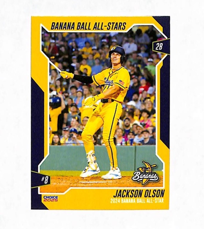 2025 Choice 2024 Banana Ball All Stars #8 Jackson Olson Card Savannah Bananas 