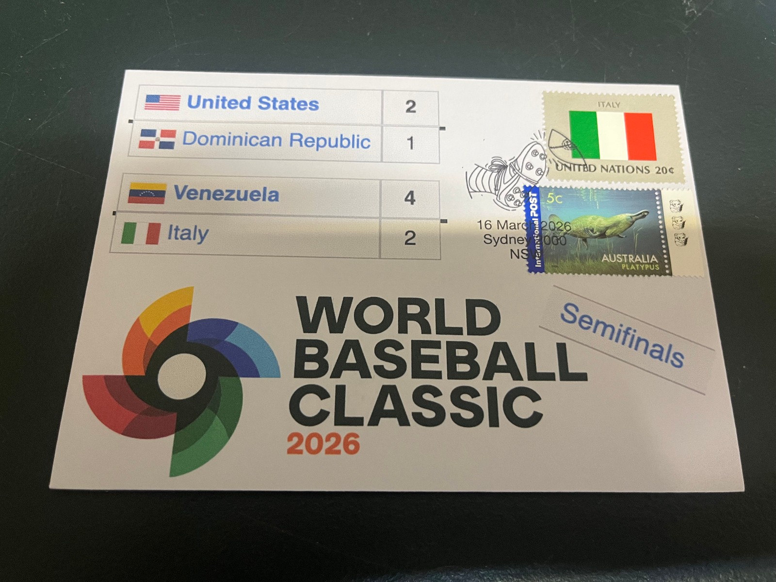 (2363) 18-3-2026 - World Baseball Classic 2026 - Semi-Final (Italy stamp)