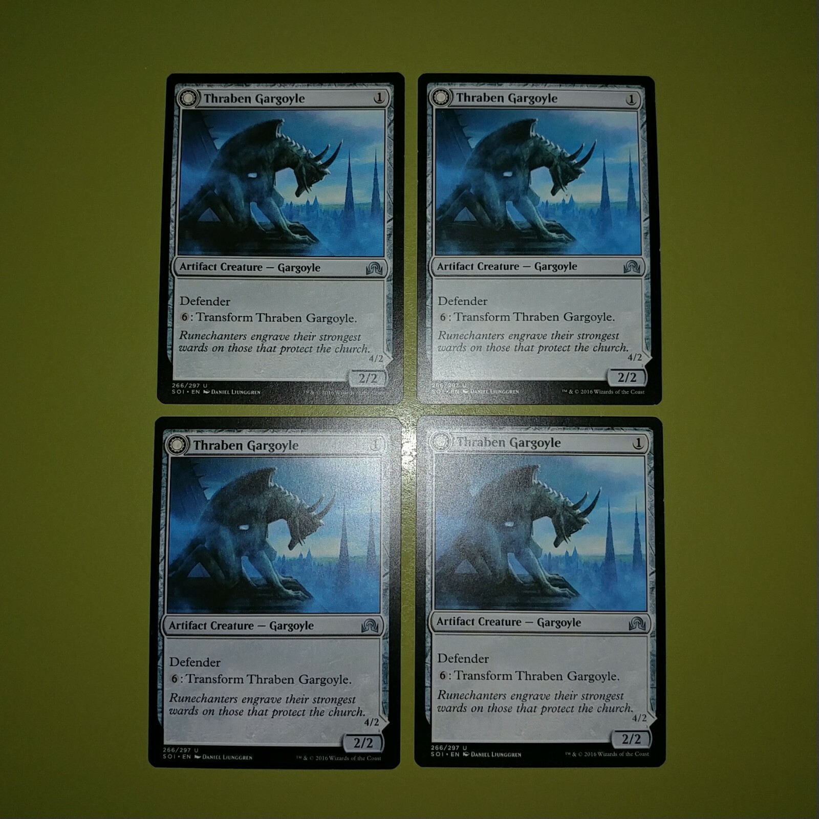 Thraben Gargoyle x4 Shadows over Innistrad 4x Playset Magic the Gathering MTG Thraben Gargoyle x4 Shadows over Innistrad 4x Playset Magic the Gathering MTG