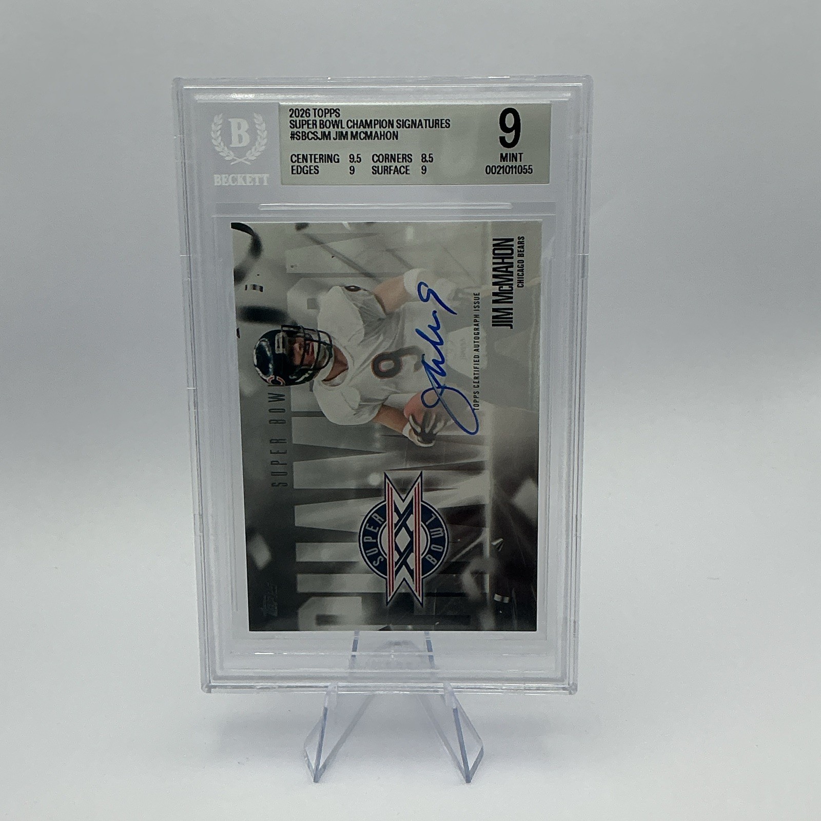 2026 Topps Flagship Football Jim McMahon Super Bowl Champions Auto BGS 9 2026 Topps Flagship Football Jim McMahon Super Bowl Champions Auto BGS 9