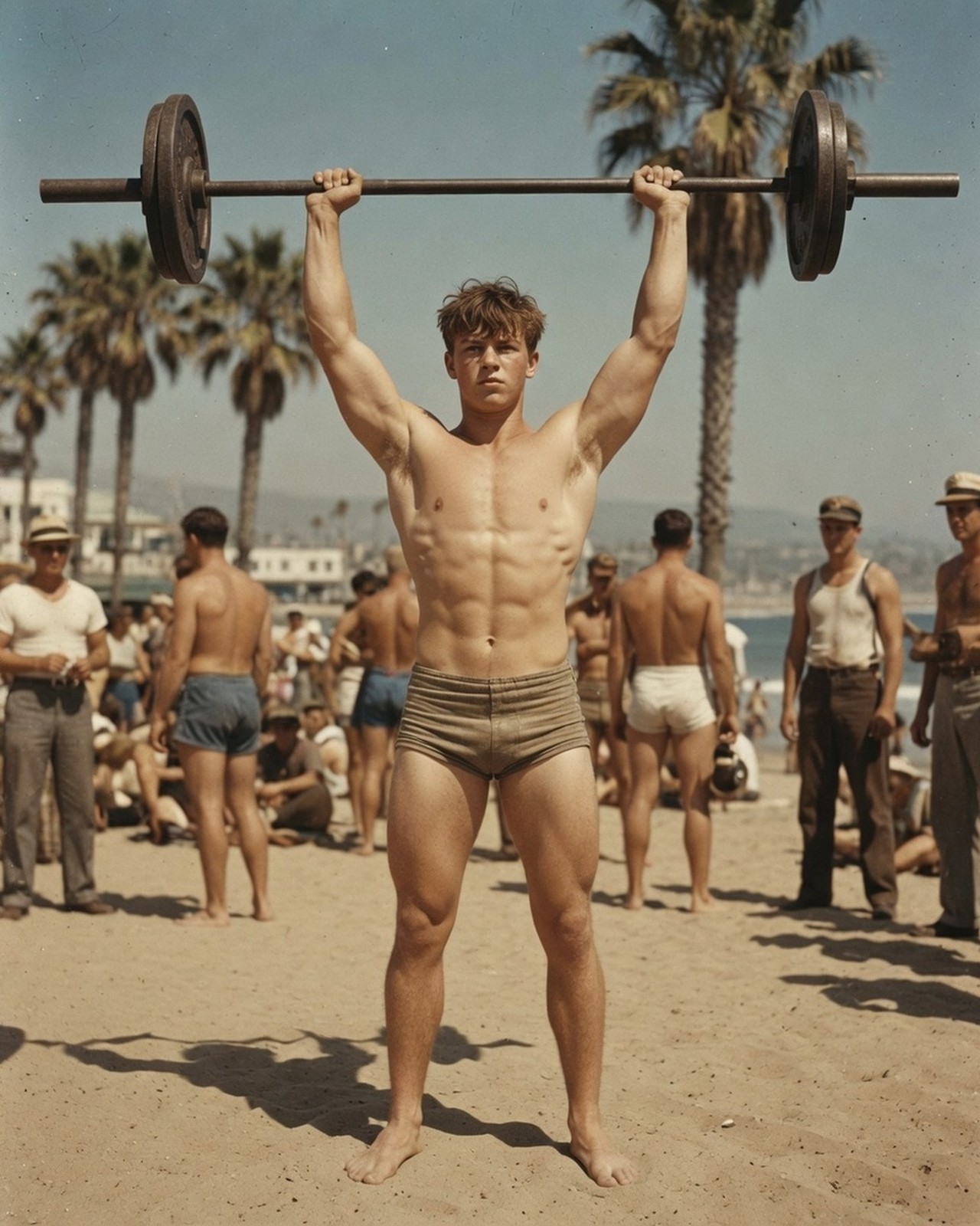 8x10 Unframed Photo Print - Gay Interest Male Vintage Muscle Beach M004294