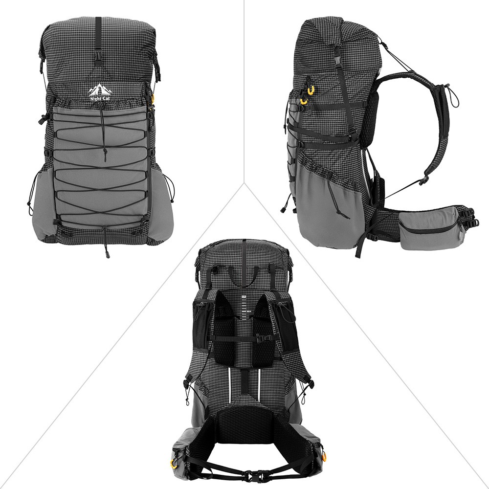 Night Cat 70L Lightweight Internal Frame Hiking Backpack with Rain Cover Unisex