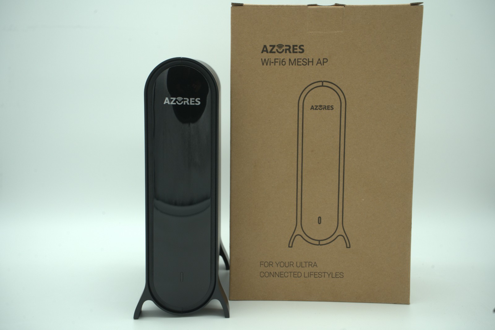 Azores AX1800 WiFi 6 Mesh Router Dual-Band Gigabit 1000Mbps 4 LAN Ports Black