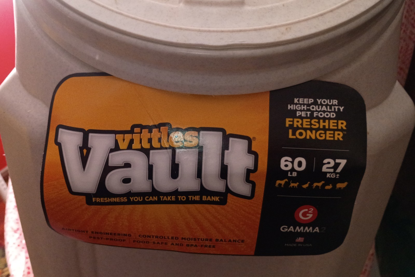 Gamma2 Vittles Vault Stackable Dog Food Storage Container& Airtight Lid 60Lbs Gamma2 Vittles Vault Stackable Dog Food Storage Container& Airtight Lid 60Lbs