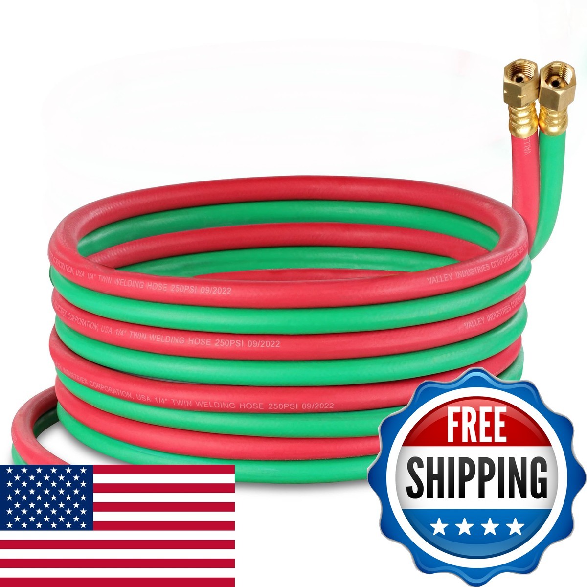 ABN Oxy Acetylene Torch Hose 25 Foot x 1/4 Inch B Fitting for Welding