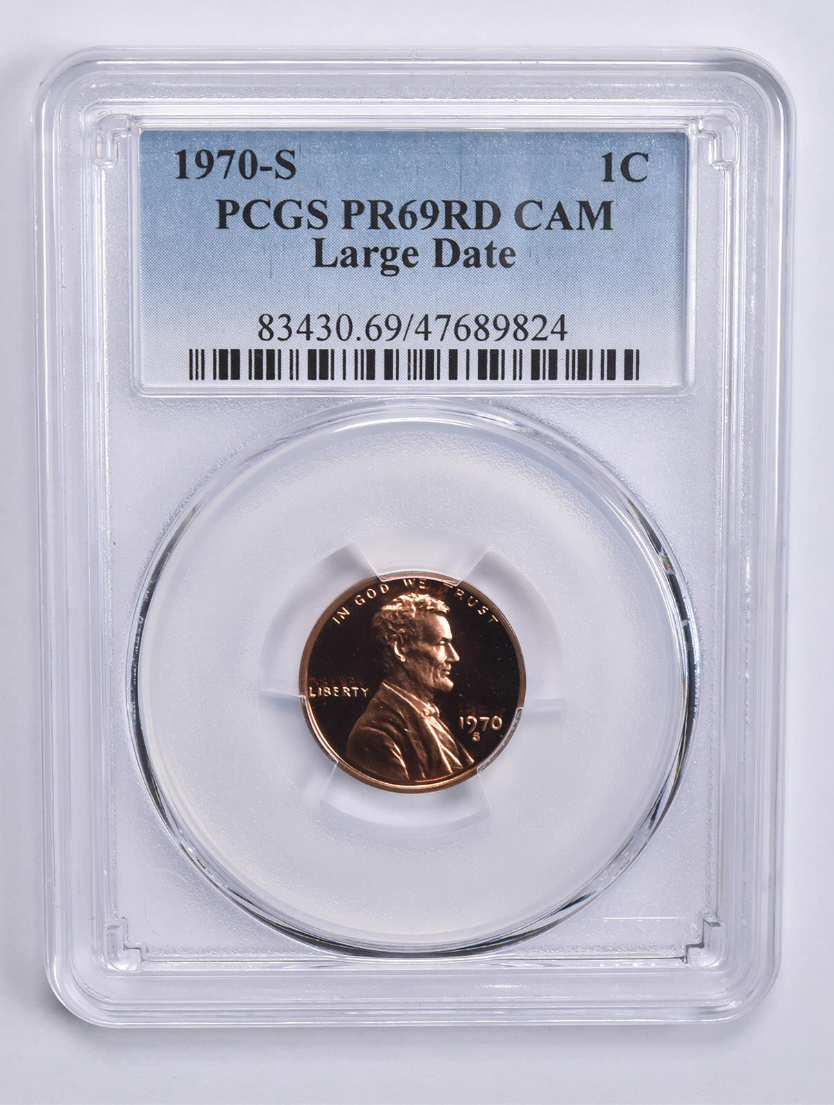1970-S Lincoln Memorial Cent Large Date PR69 RD CAM PCGS Blue Lbl 1970-S Lincoln Memorial Cent Large Date PR69 RD CAM PCGS Blue Lbl