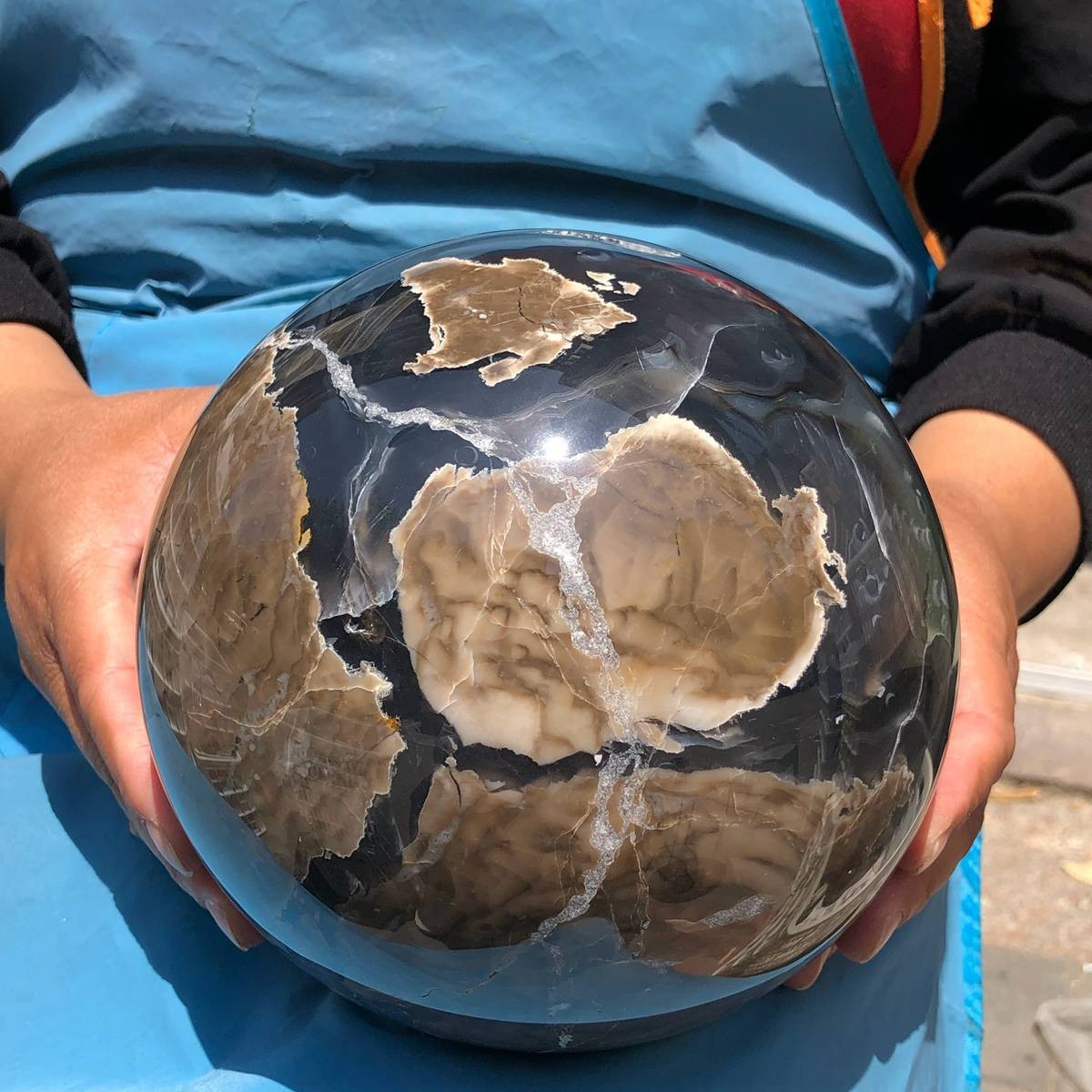 11.7LB Natural Volcano Agate Sphere Healing Collectible Mineral Specimen 5133