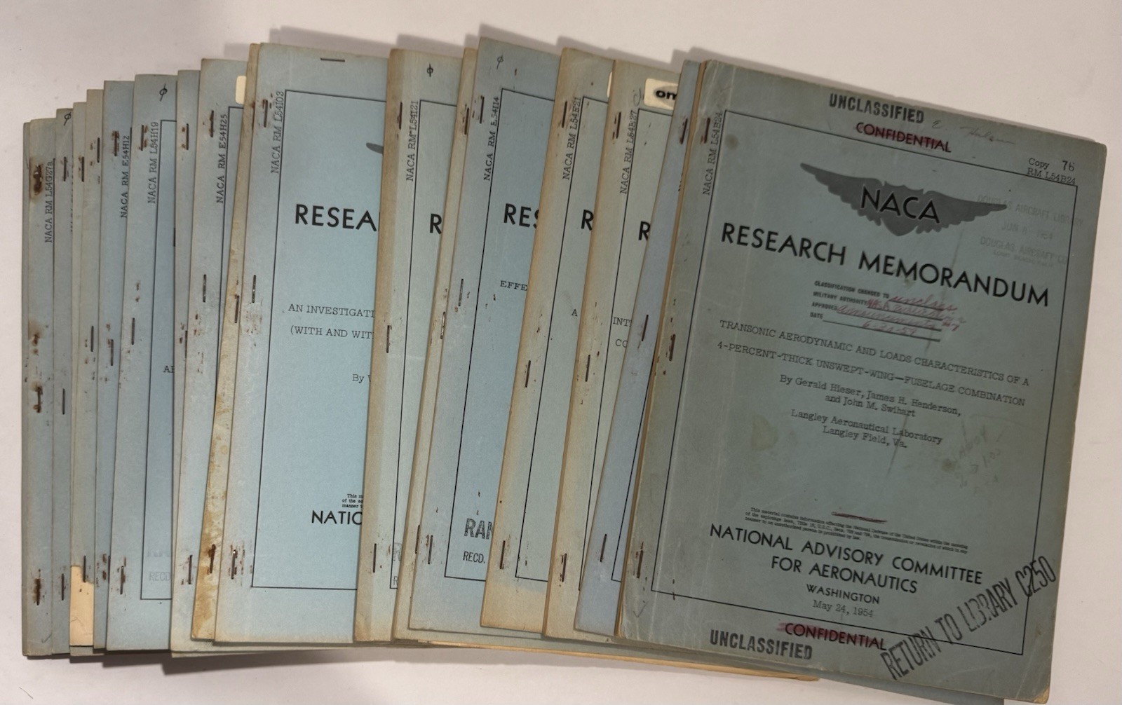 NACA Research Memorandum Books 1954 Lot Of 18 Aeronautics Space Travel Vintage
