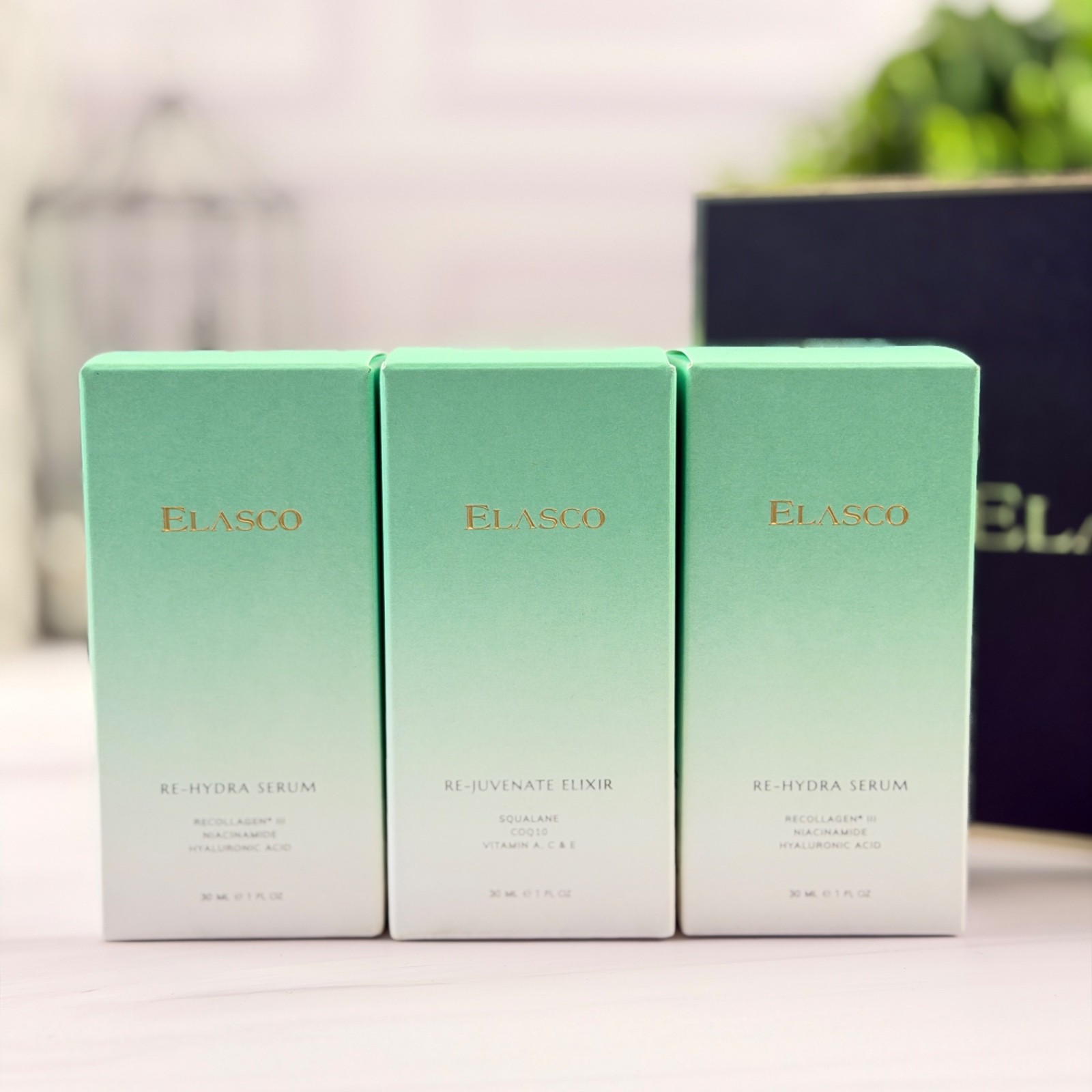 Elasco Luxury Skin Barrier Restore Set Rejuvenate Elixir & 2 Rehydra Serum 1floz