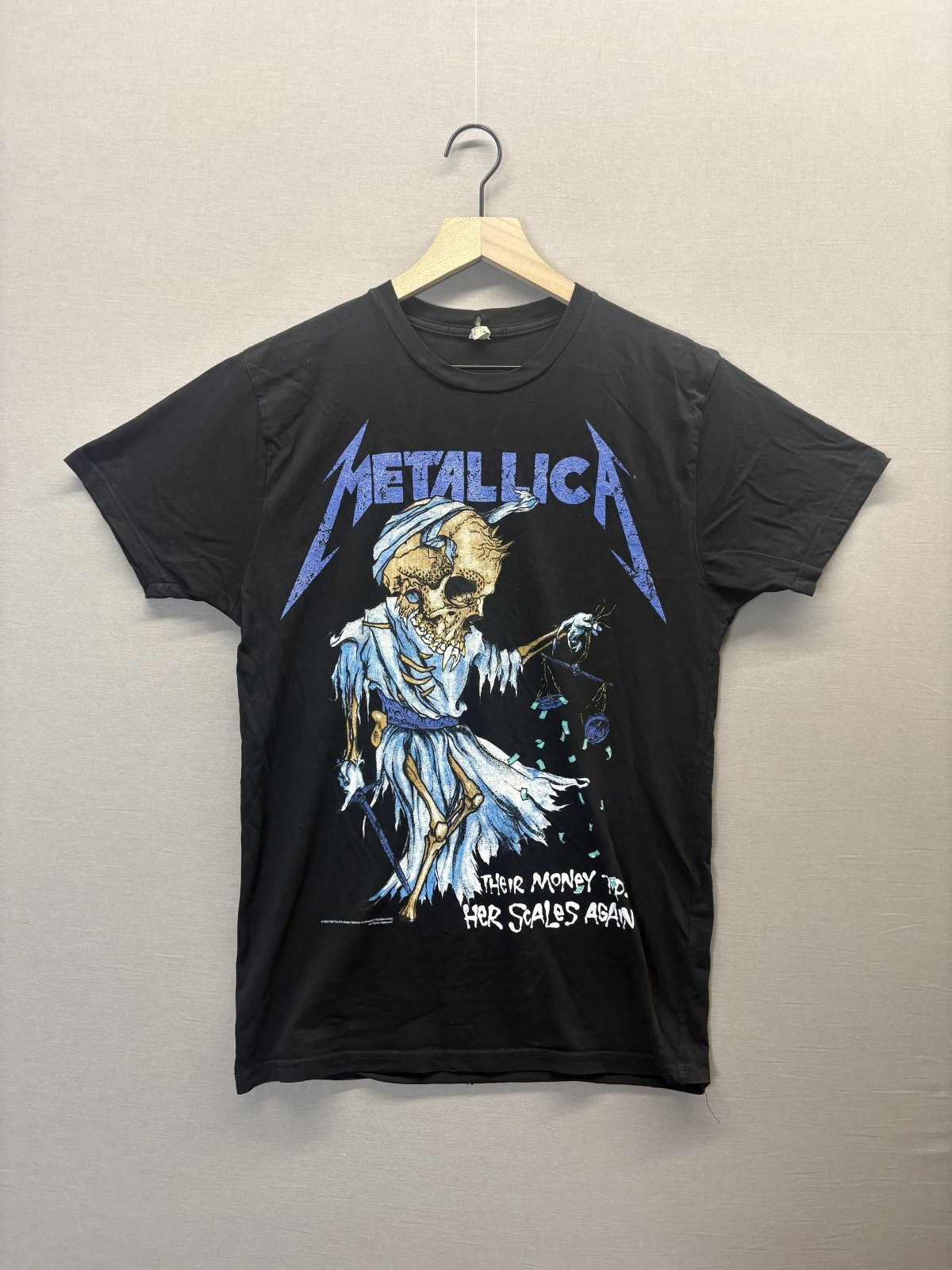 Vintage 2007 Metallica Doris Pushhead Art Black Graphic Print Tshirt Size M