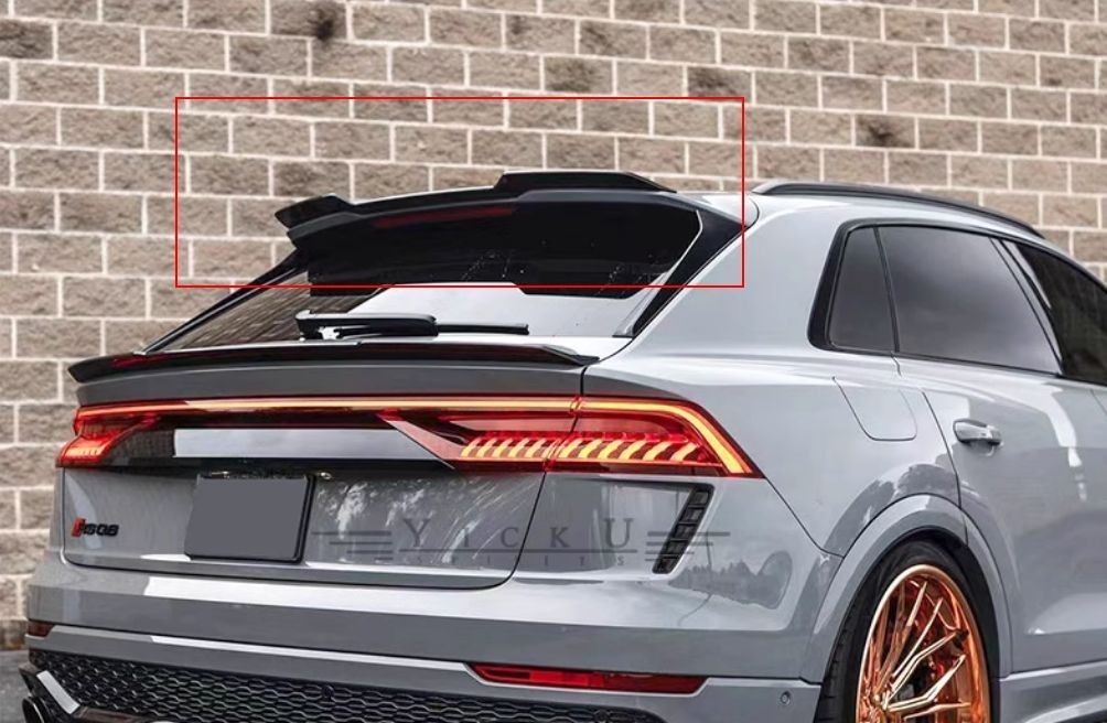 Wet Carbon Fiber Body Kit Rear Top Spoiler Fits For Audi RSQ8