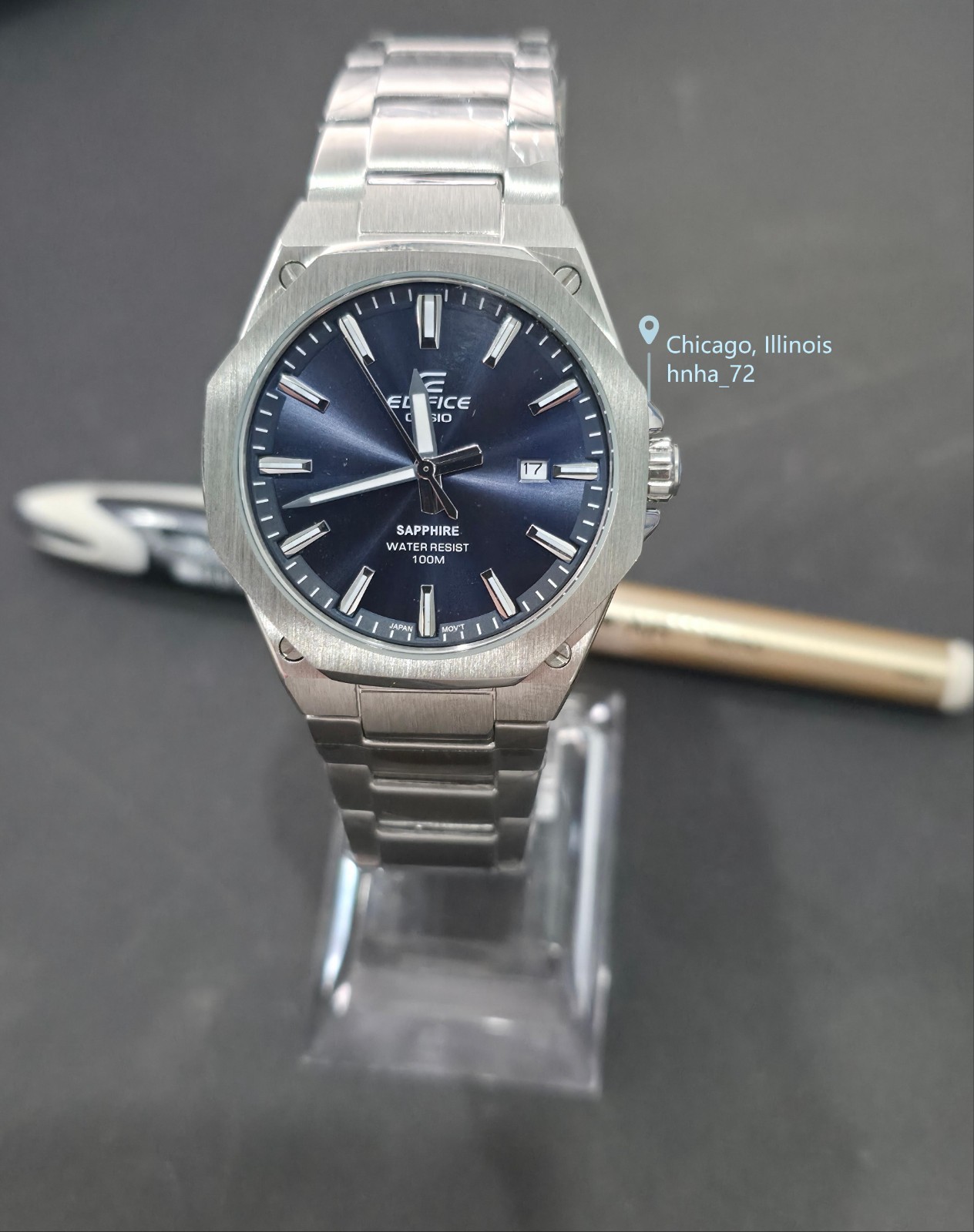 Casio Edince Men's Blue Dial Stainless Steel Sports Watch EFR-S108D-2AVUEF