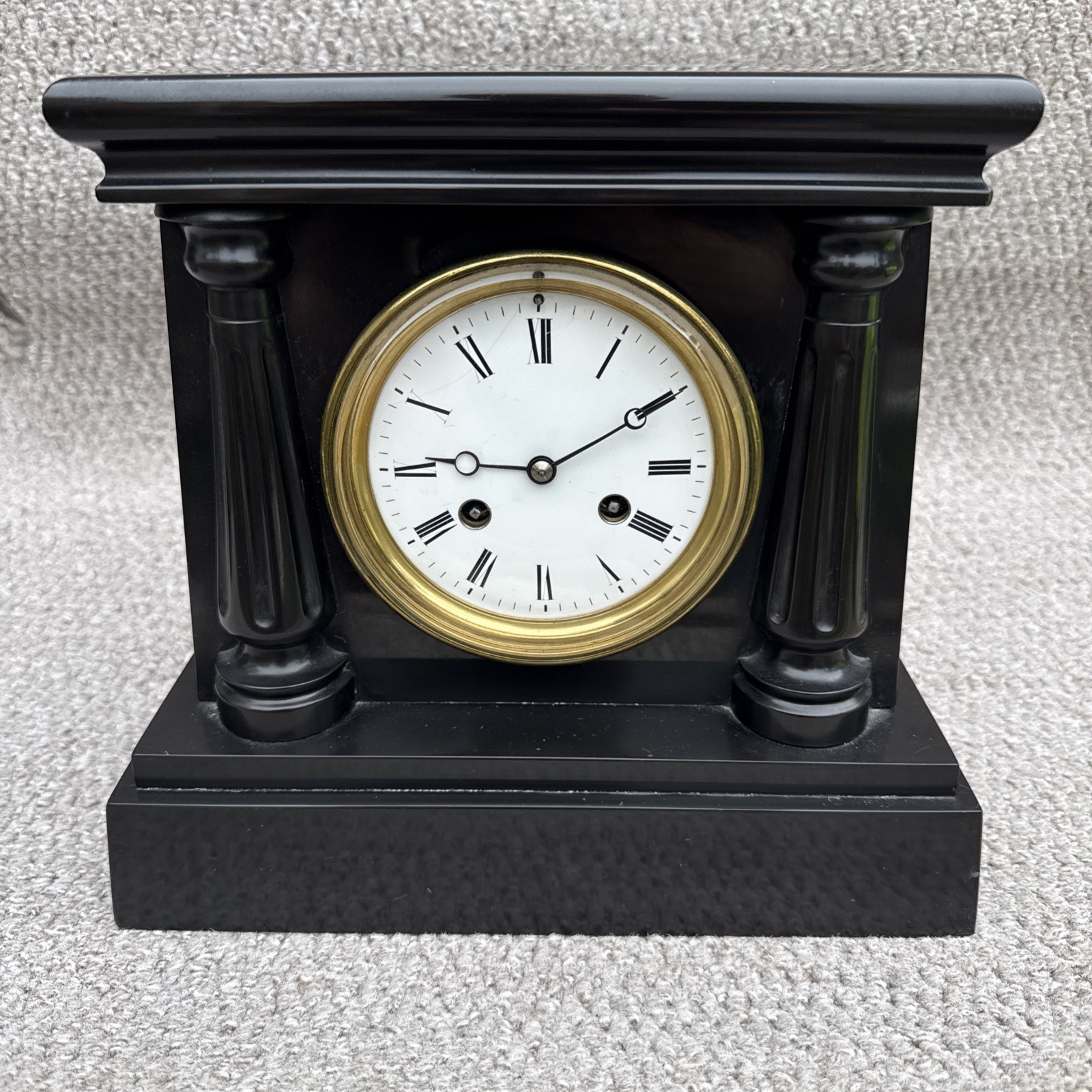 Antique French Marble Clock Bell Striking Sympathetically restored GWO 1880s Antique French Marble Clock Bell Striking Sympathetically restored GWO 1880s