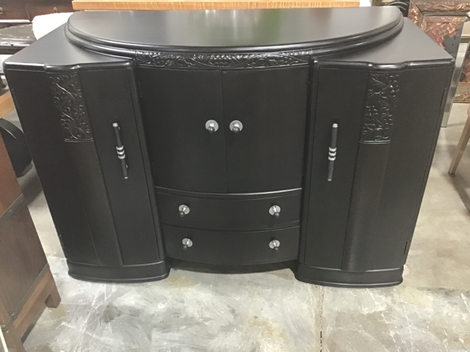 1940s French Art Deco Sideboard in Black 1940s French Art Deco Sideboard in Black