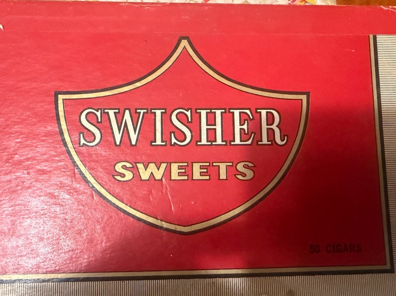Swisher Sweets 1970s Vintage Red Empty Cigar Box, Antique, Holds 50 Slims Swisher Sweets 1970s Vintage Red Empty Cigar Box, Antique, Holds 50 Slims