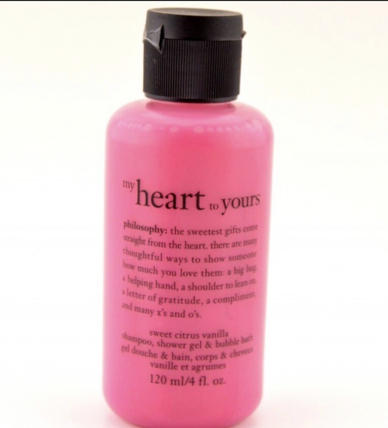 NEW SEALED PHILOSOPHY 4 OZ SHAMPOO SHOWER GEL BUBBLE BATH MY HEART TO YOURS