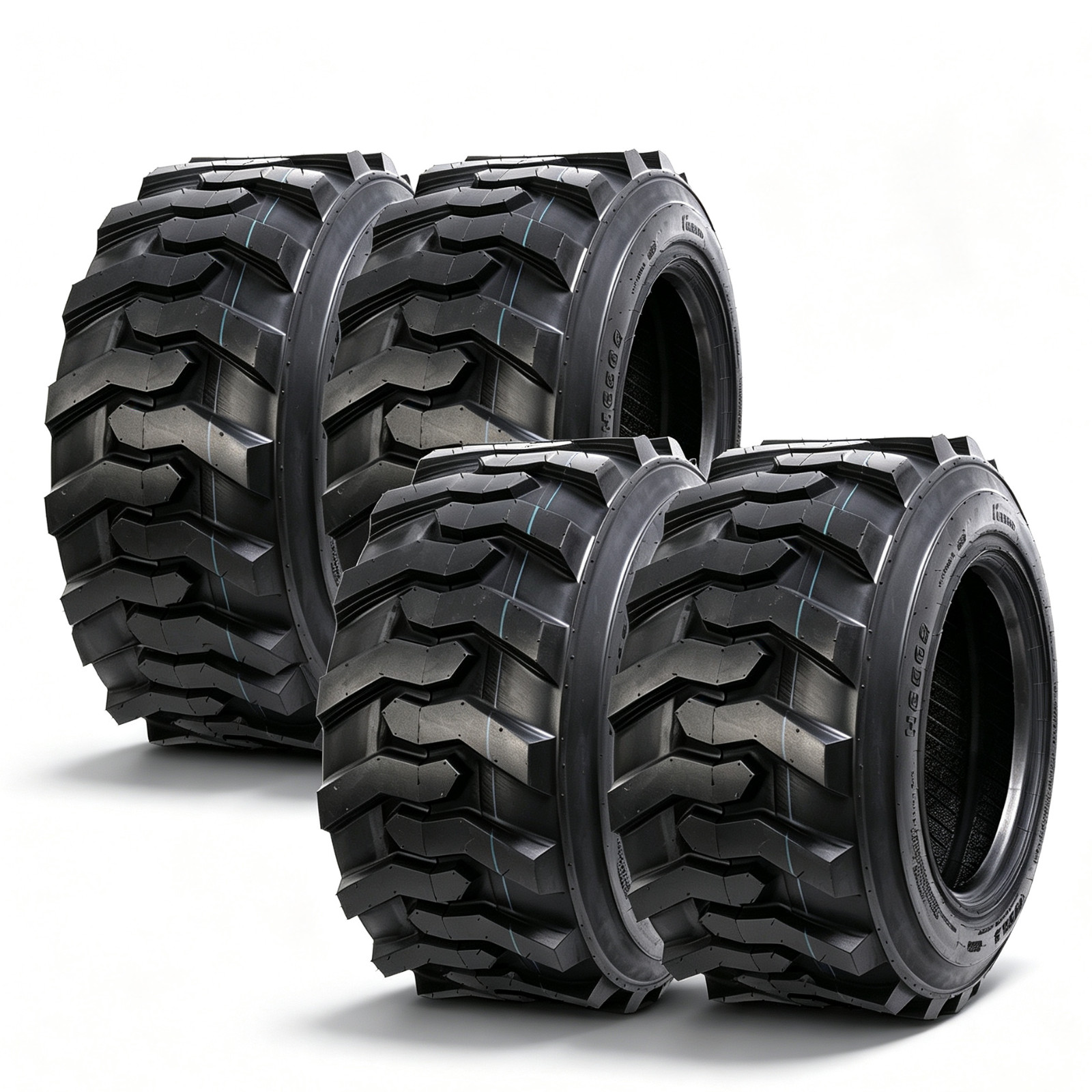 4PC 12-16.5 Skid Steer Tires 12x16.5 SKS Heavy Duty 12PR Tubeless 12 16.5 Bobcat
