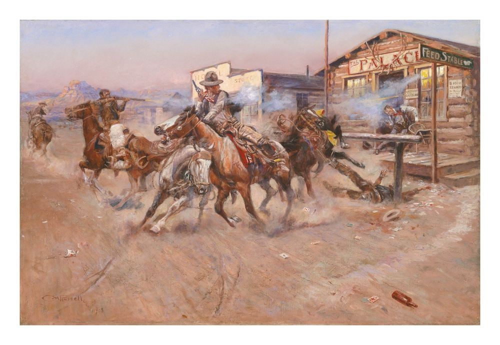 Charles M. Russell Smoke of a .45 : Archival Quality Giclée Art Print 1908