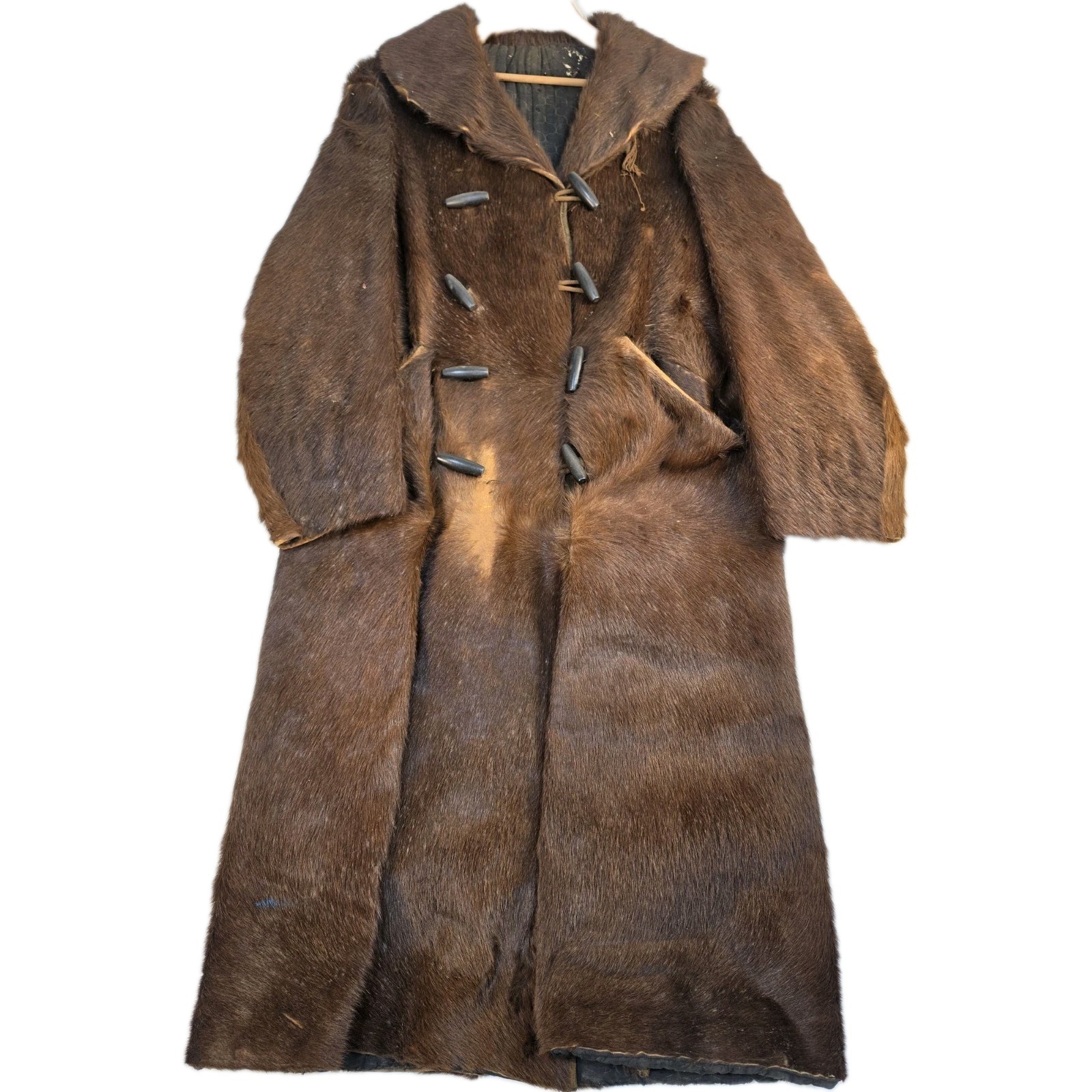 Antique Fur Trapper Coat Early 1900s Fur Jacket Mens Vintage As-Is Display