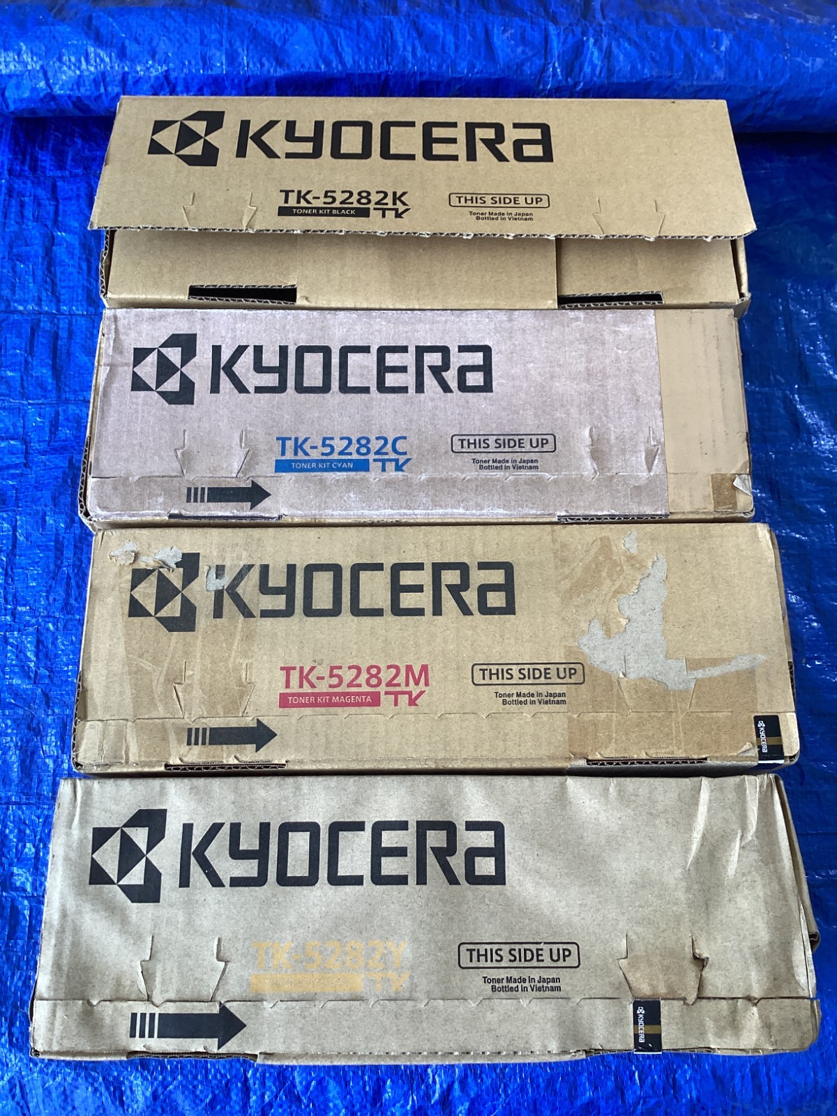 NEW Lot of 4, Genuine Kyocera TK-5282K/C/M/Y Toner Cartridge