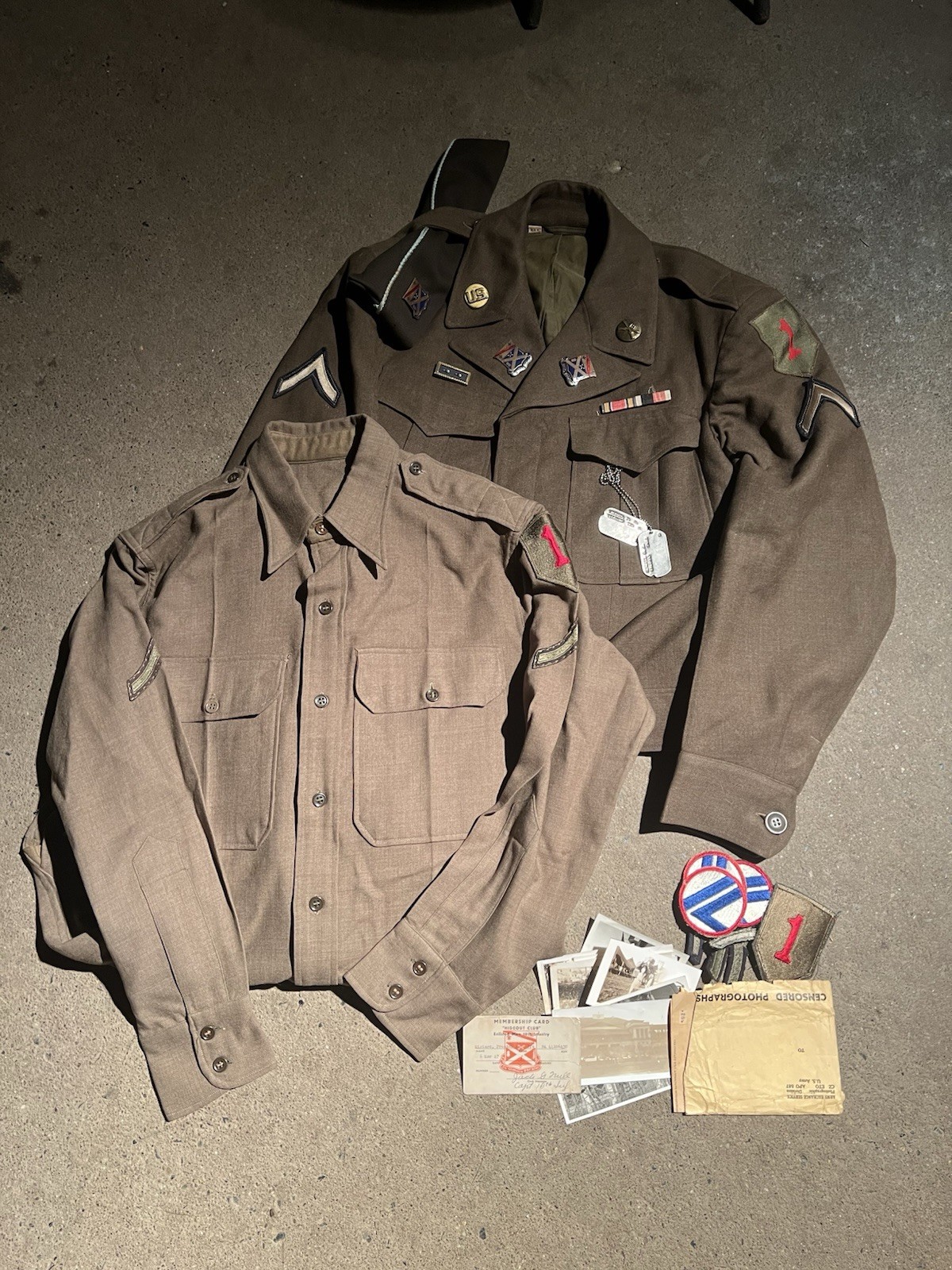 US Army 1st Infantry Division Uniform Grouping Named Post WW2 (JJ882 US Army 1st Infantry Division Uniform Grouping Named Post WW2 (JJ882