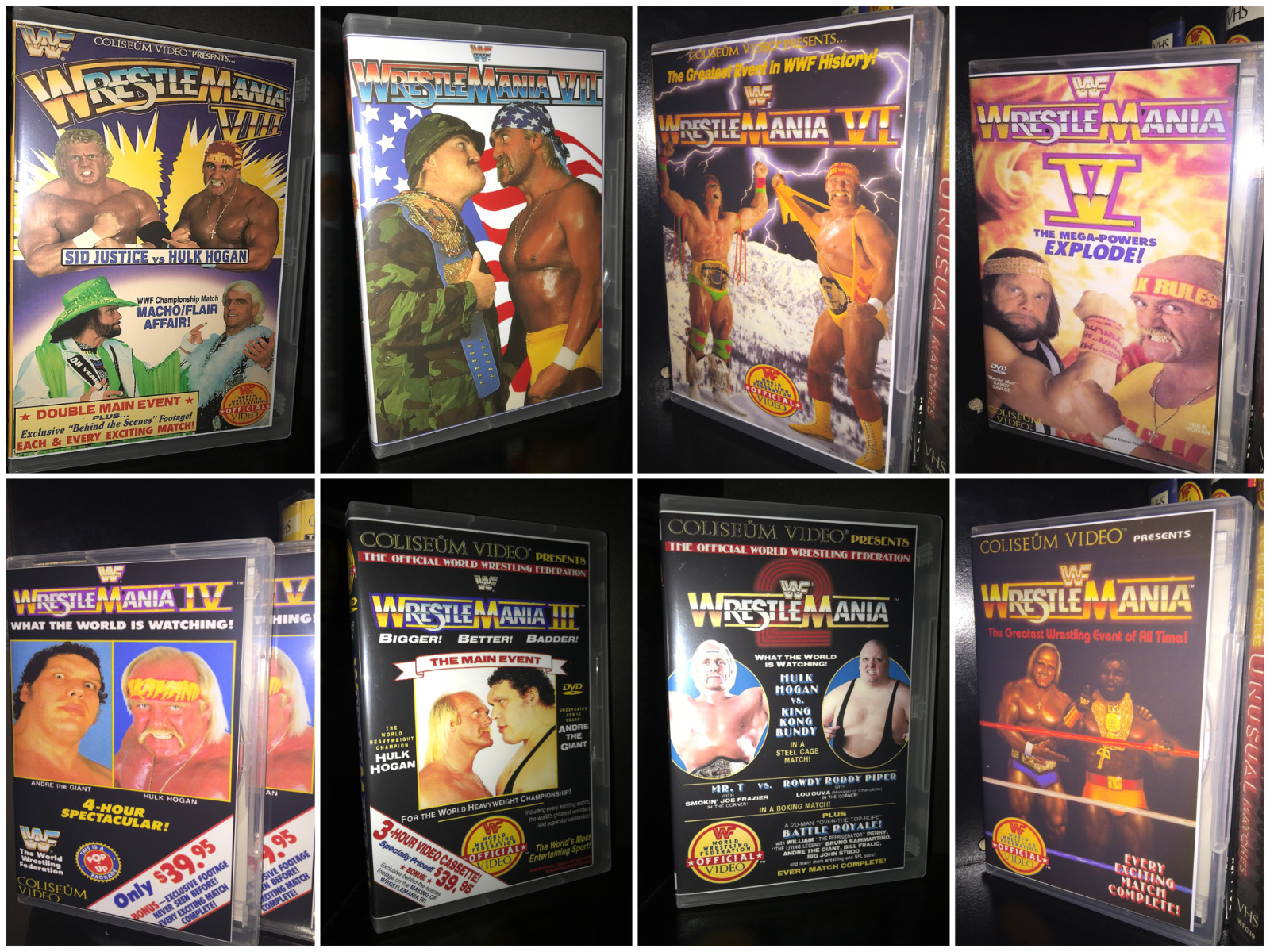 WWF WRESTLEMANIA 1-8 DVD LOT - Coliseum Video 9 DVDs - wwe wcw WWF WRESTLEMANIA 1-8 DVD LOT - Coliseum Video 9 DVDs - wwe wcw