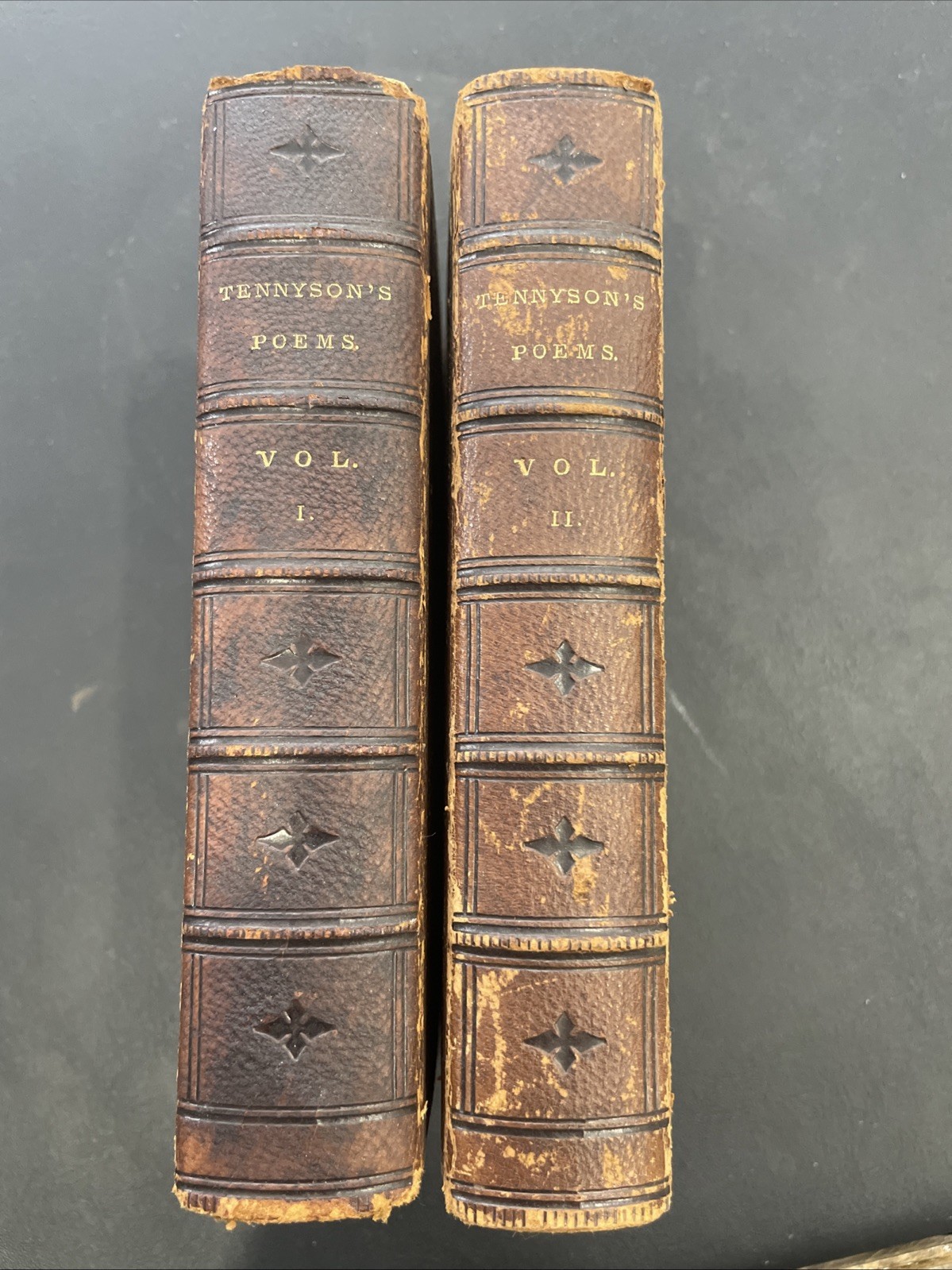 Antique Tennyson's Poems 1862 Ticknor and Fields Boston 2 Volumes HC