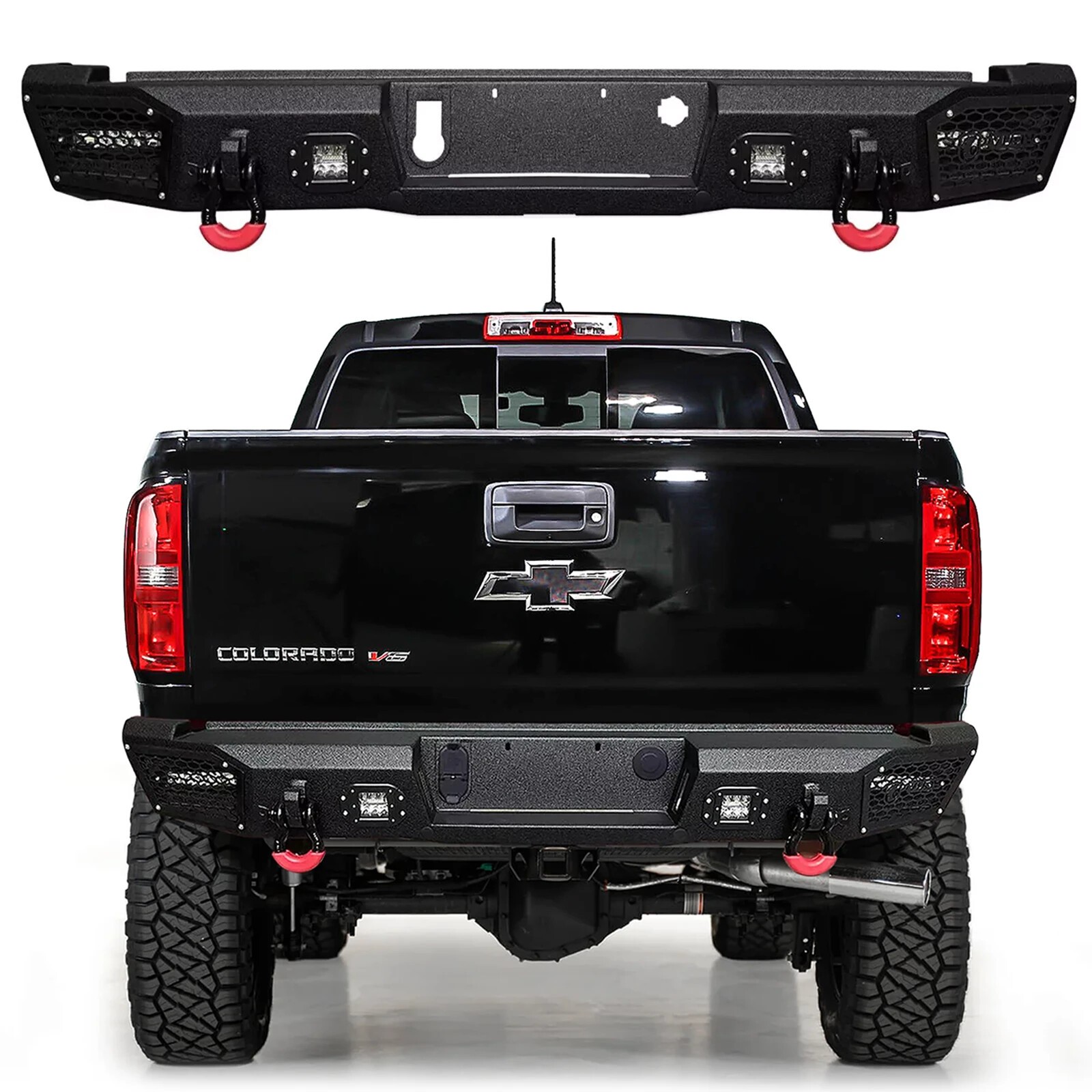 Vijay Steel Rear Bumper For 2015-2022 Chevrolet Colorado with LED light & D-ring