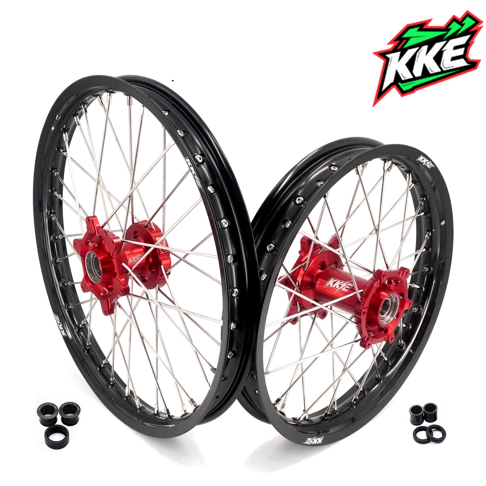 KKE 21/18 Wheels for Beta RR2T RR4T 200 250 300 350 2013-2024 Rims Red Hubs