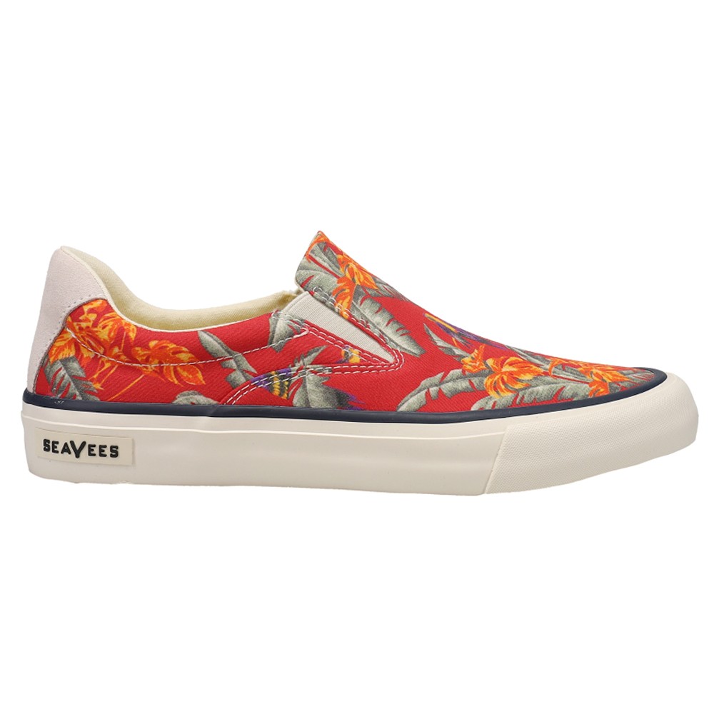 SeaVees Hawthorne Magnum Floral Slip On Womens Red Sneakers Casual Shoes W056A1 SeaVees Hawthorne Magnum Floral Slip On Womens Red Sneakers Casual Shoes W056A1